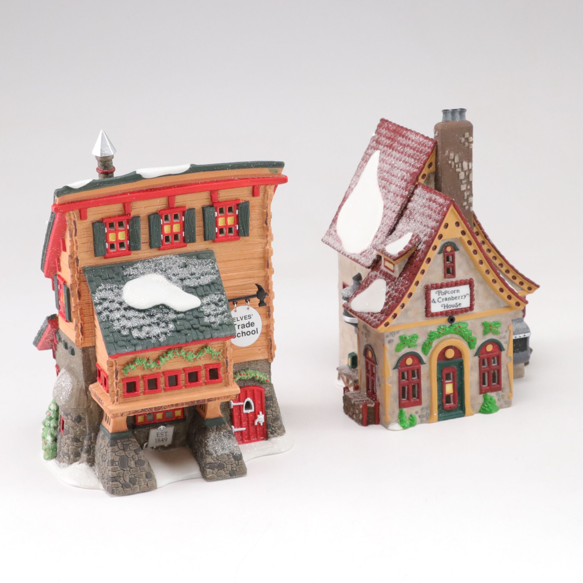 Dept. 56 "Tin Soldier Shop" & "Elves' Trade School" with More Village Houses