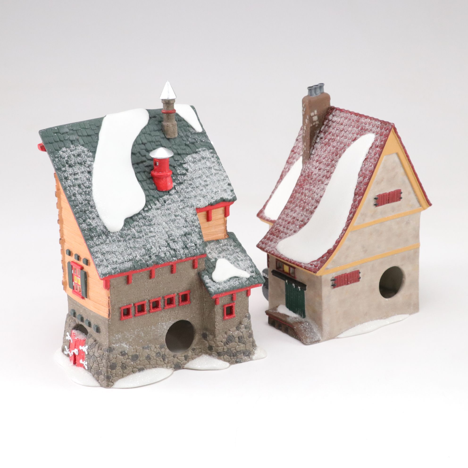 Dept. 56 "Tin Soldier Shop" & "Elves' Trade School" with More Village Houses