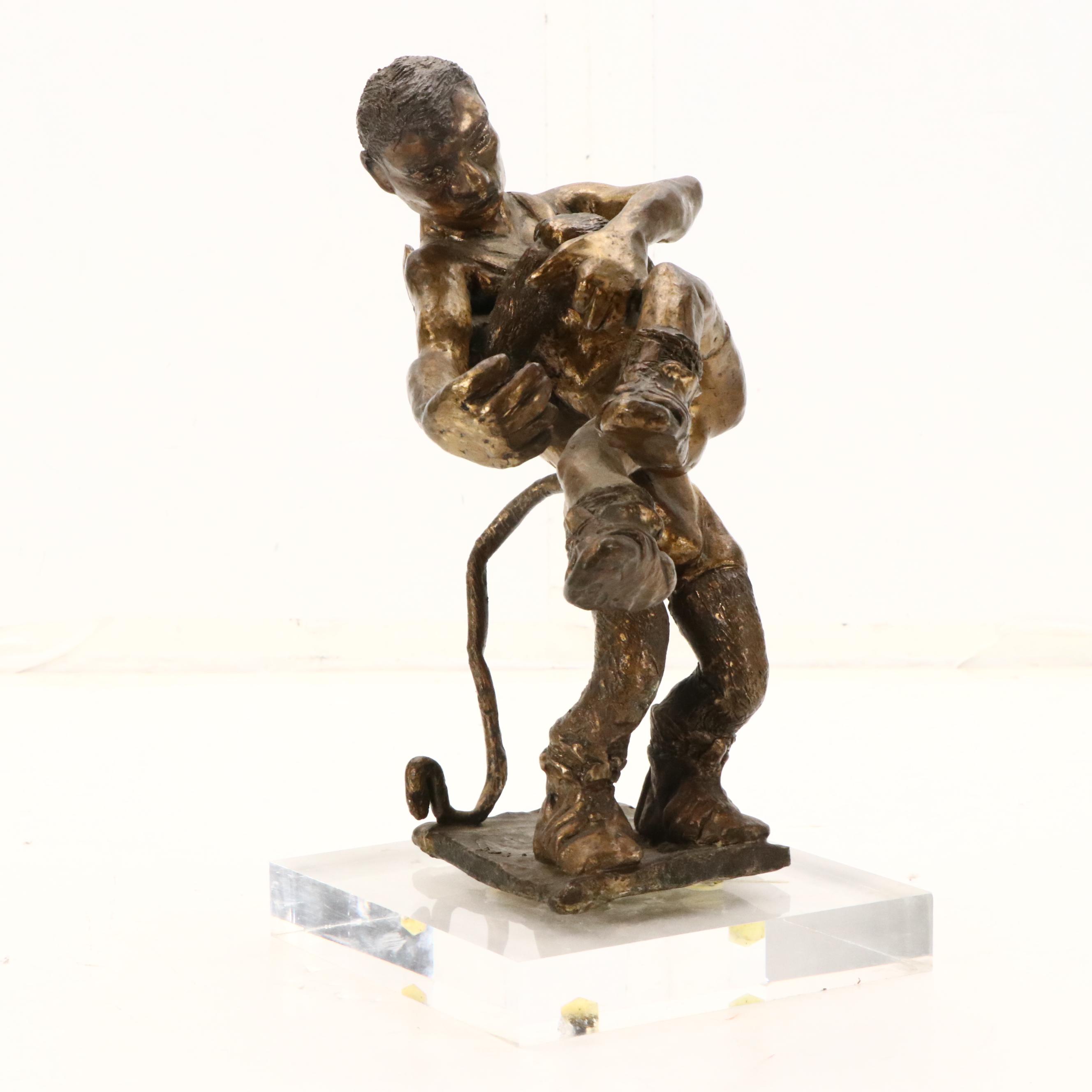 Bronze Sculpture of Hercules Slaying Nemean Lion, 20th Century