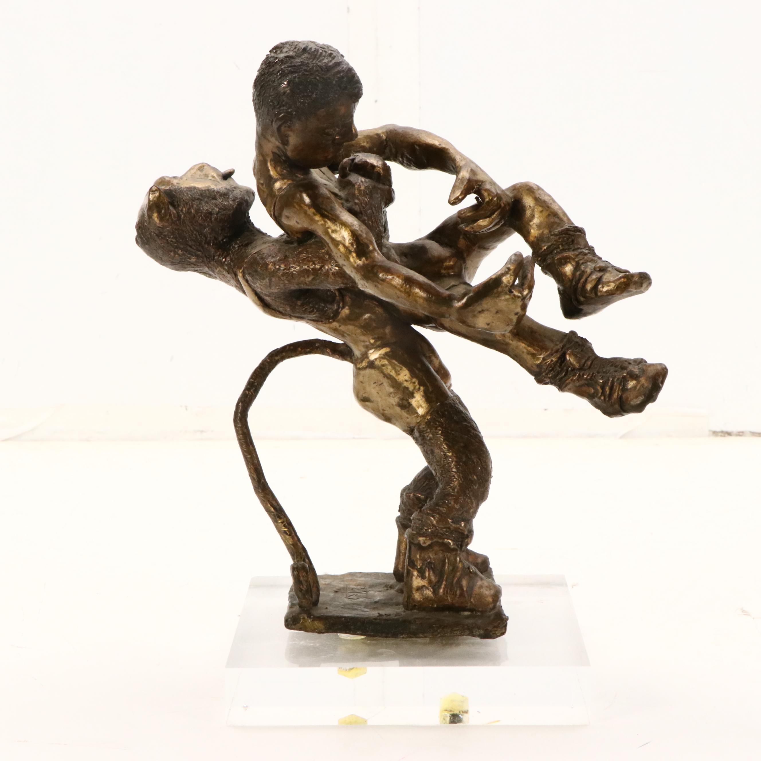 Bronze Sculpture of Hercules Slaying Nemean Lion, 20th Century