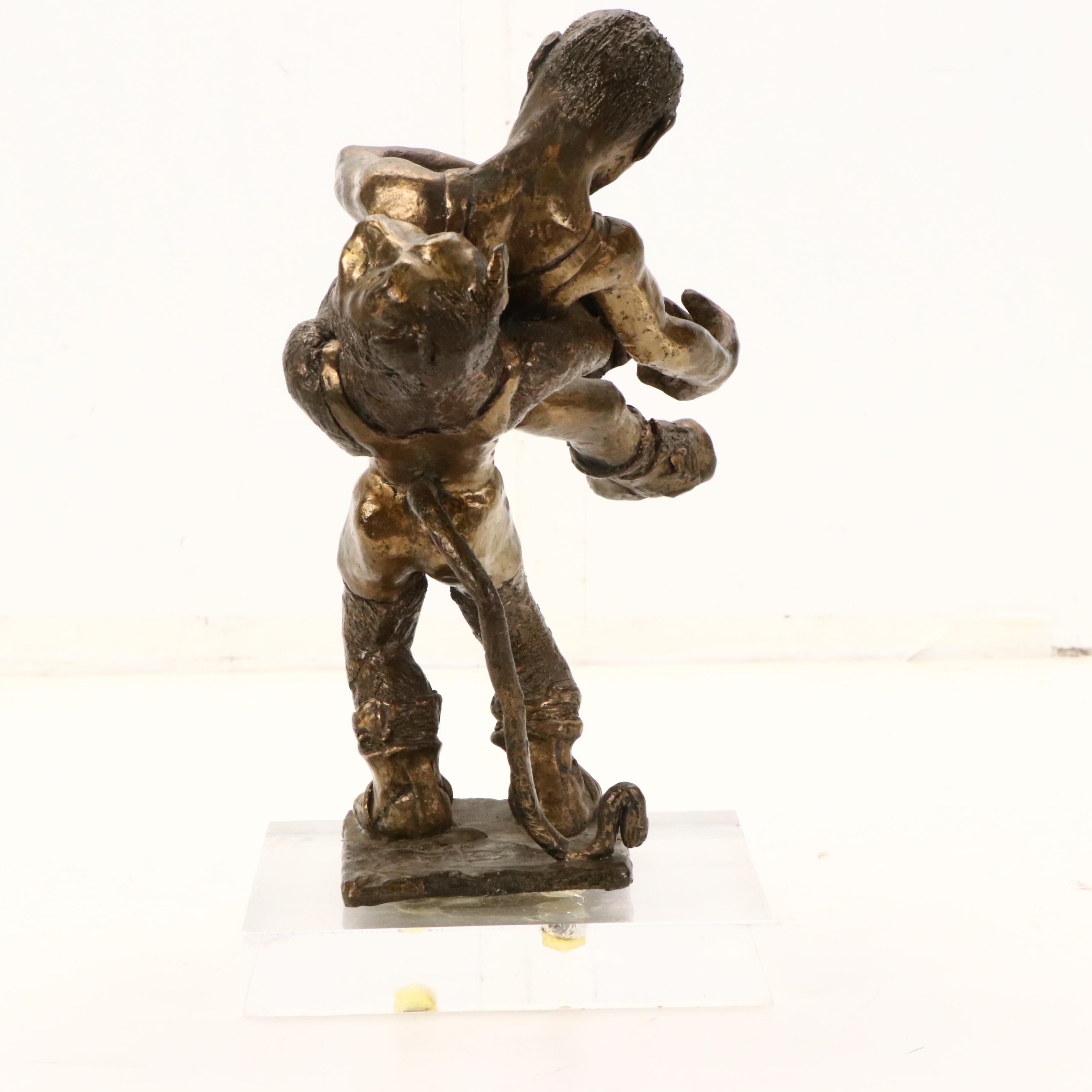 Bronze Sculpture of Hercules Slaying Nemean Lion, 20th Century