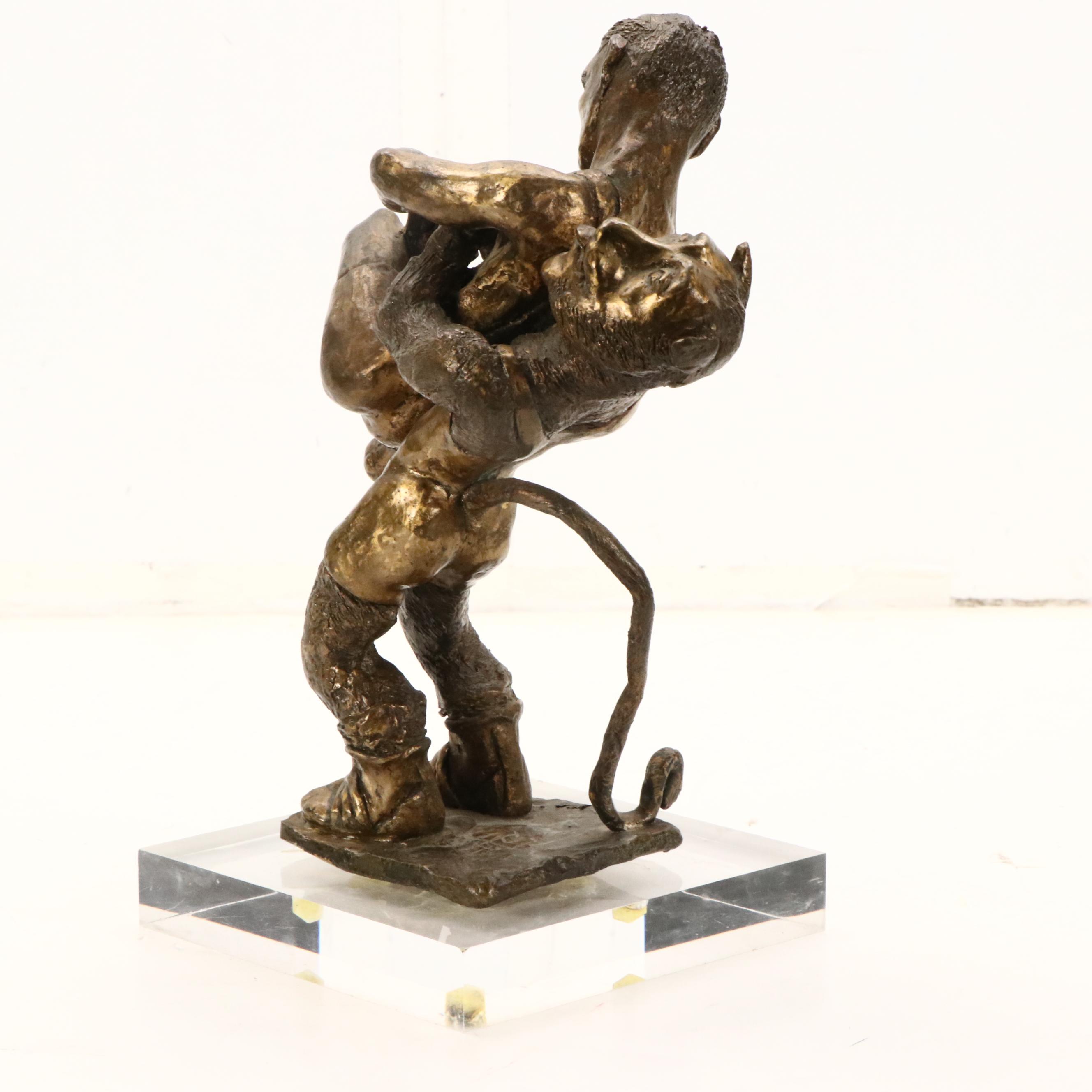 Bronze Sculpture of Hercules Slaying Nemean Lion, 20th Century