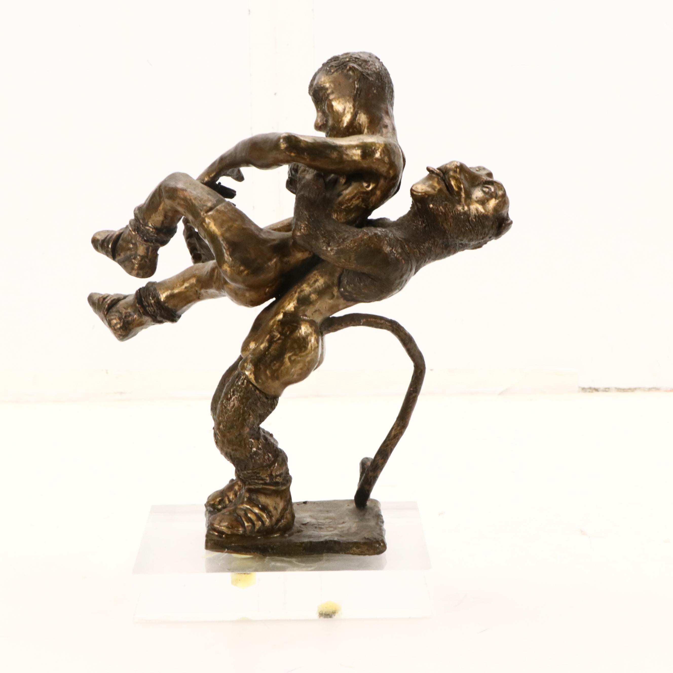 Bronze Sculpture of Hercules Slaying Nemean Lion, 20th Century