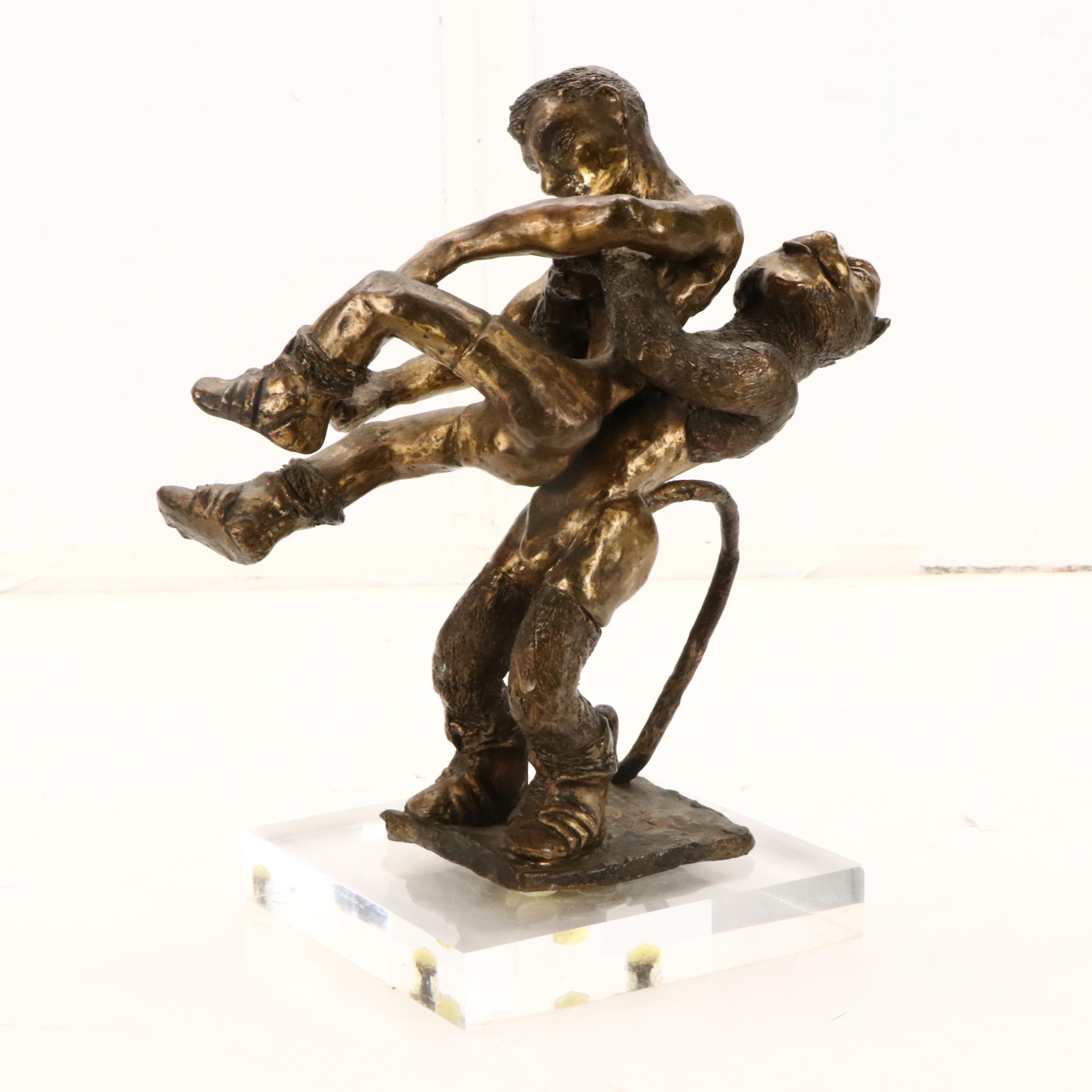 Bronze Sculpture of Hercules Slaying Nemean Lion, 20th Century