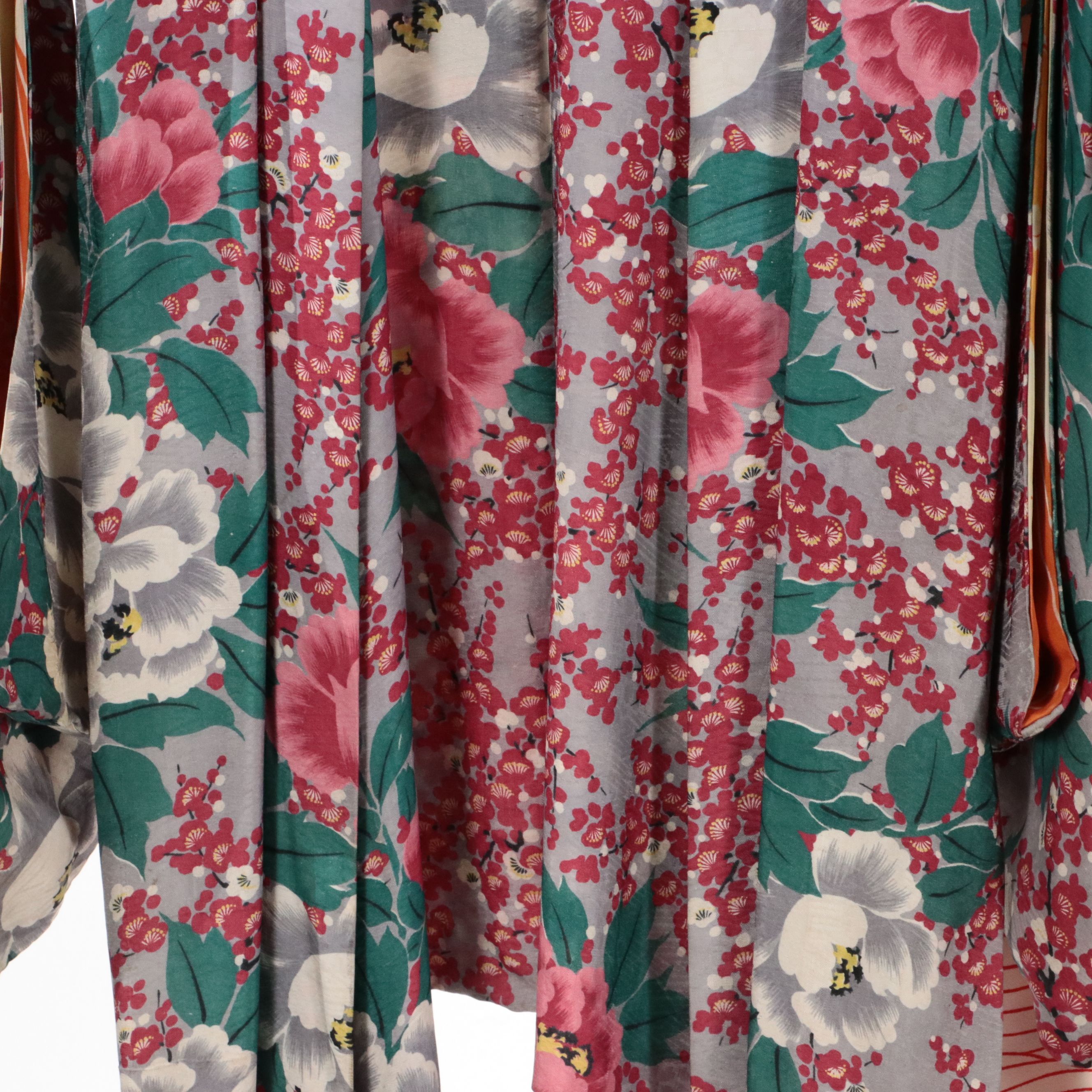 Japanese Haori Jackets in Kusudama & Kiku Printed Silk and Cherry Blossom Cotton