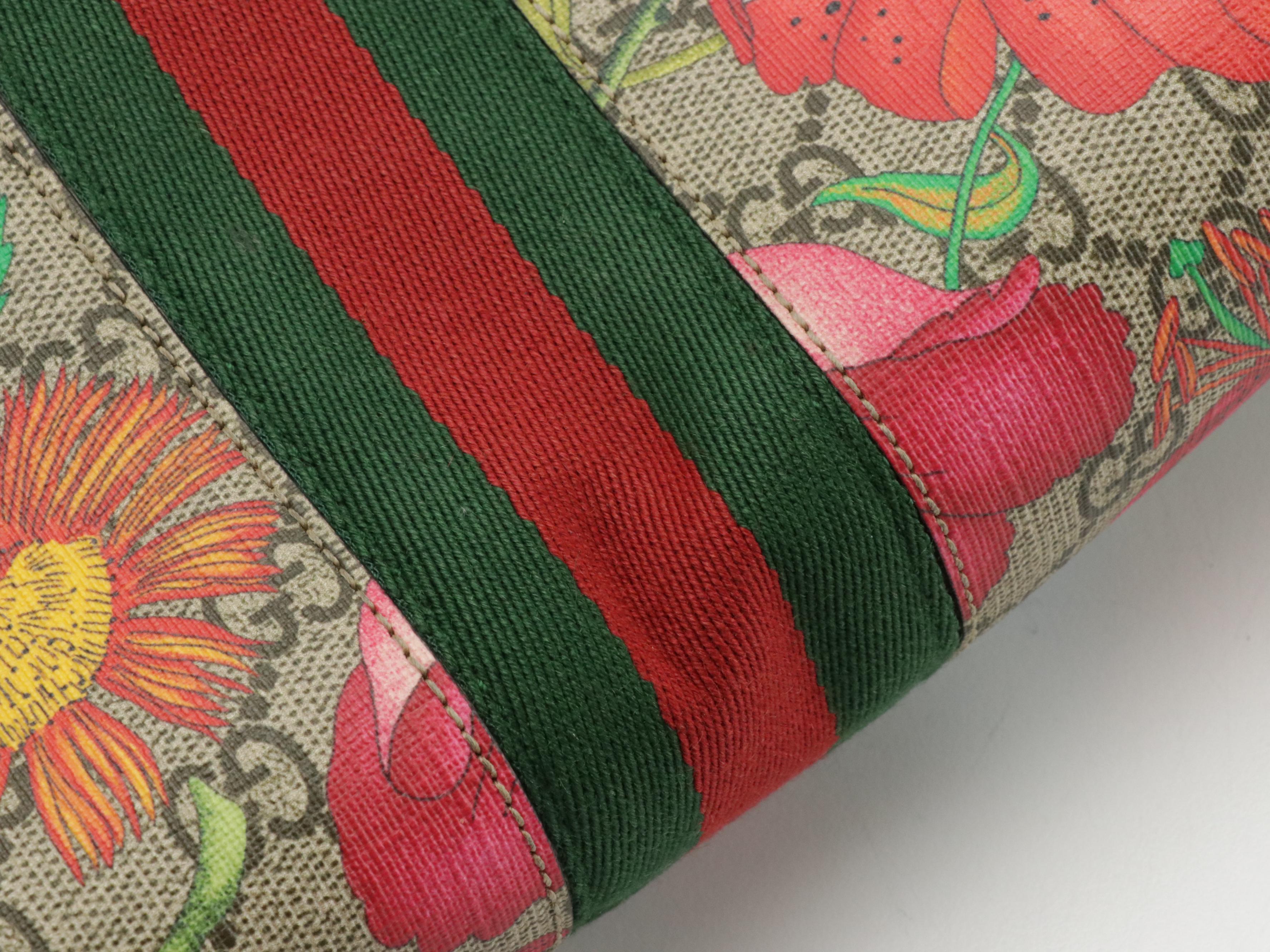 Gucci Ophidia Chain Strap Shoulder Bag in GG Supreme Floral Canvas and Leather