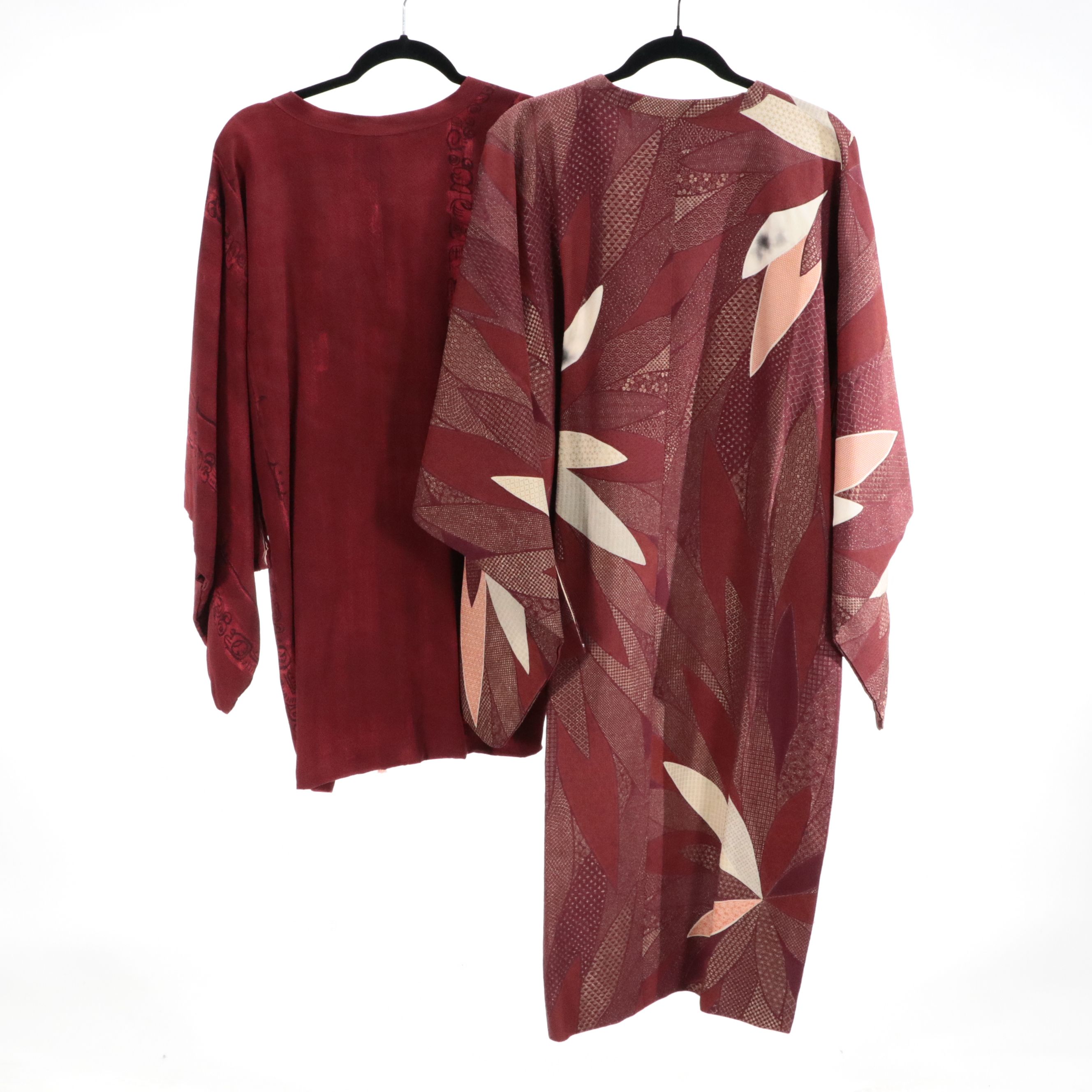 Japanese Michiyuki Jackets in Chirimen Silk and Silk Jacquard