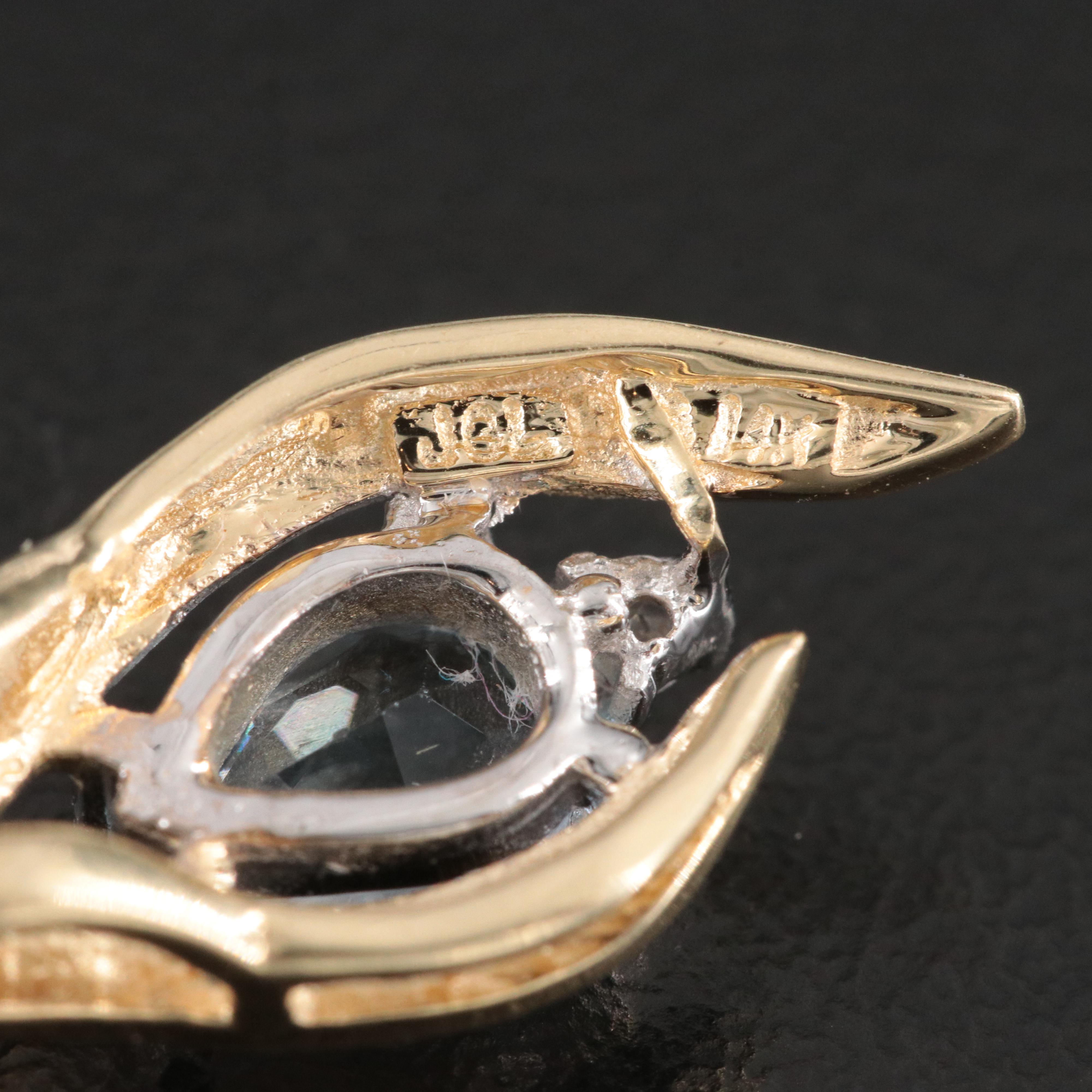 14K Aquamarine and Diamond Pendant