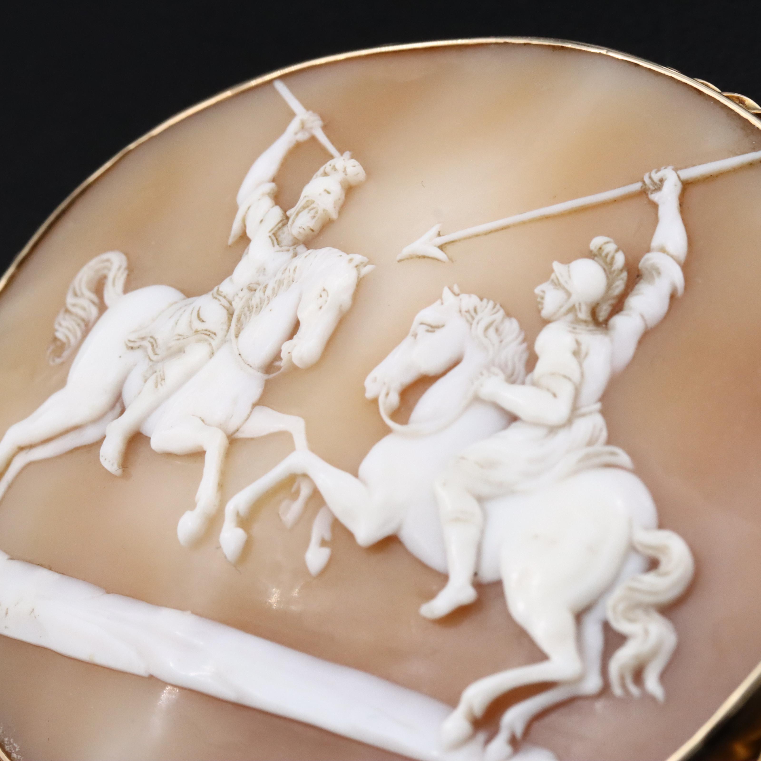 Victorian 10K Shell Cameo Brooch