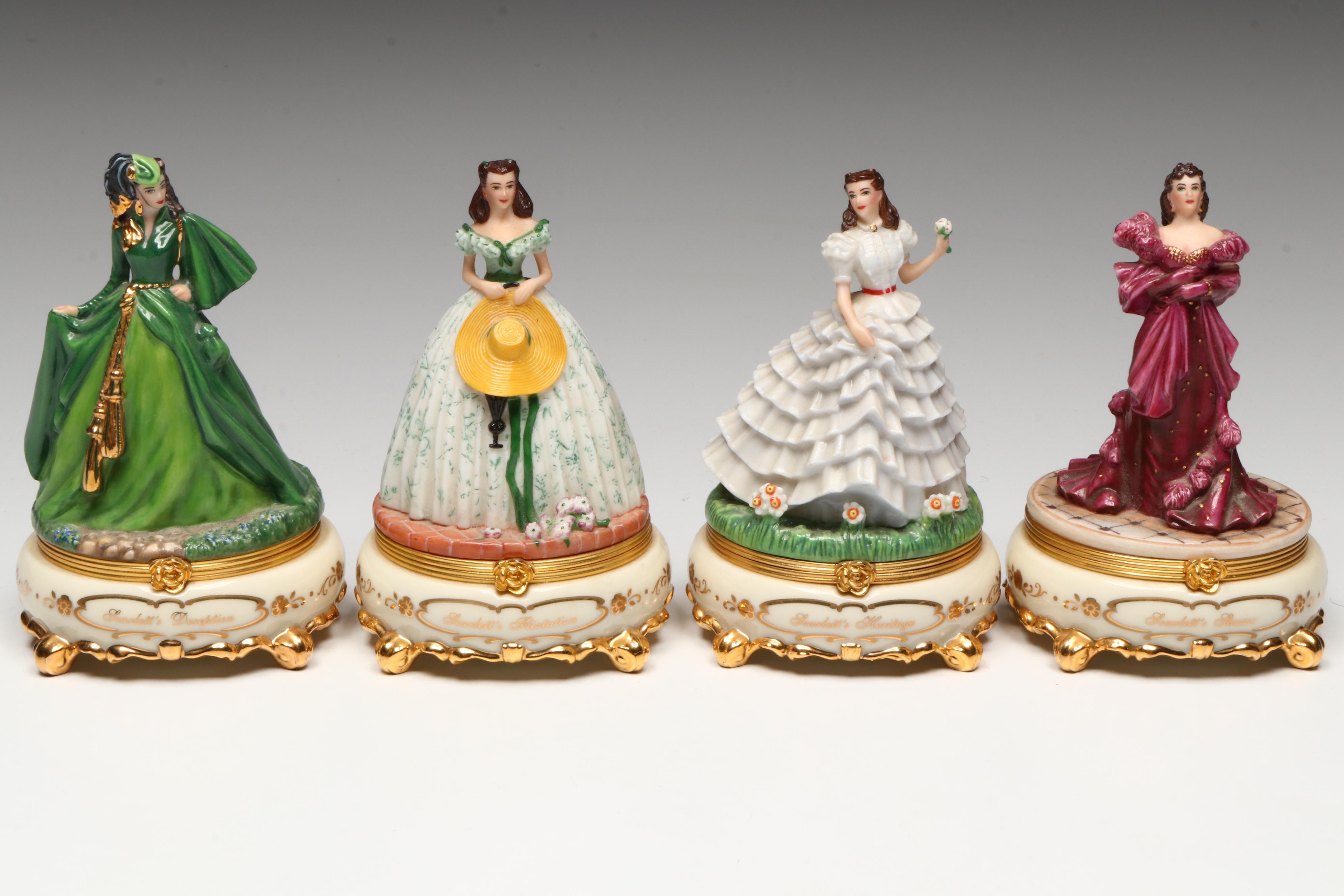 "Gone with the Wind" Scarlett O'Hara Figurines and Ceramic Decorative Boxes