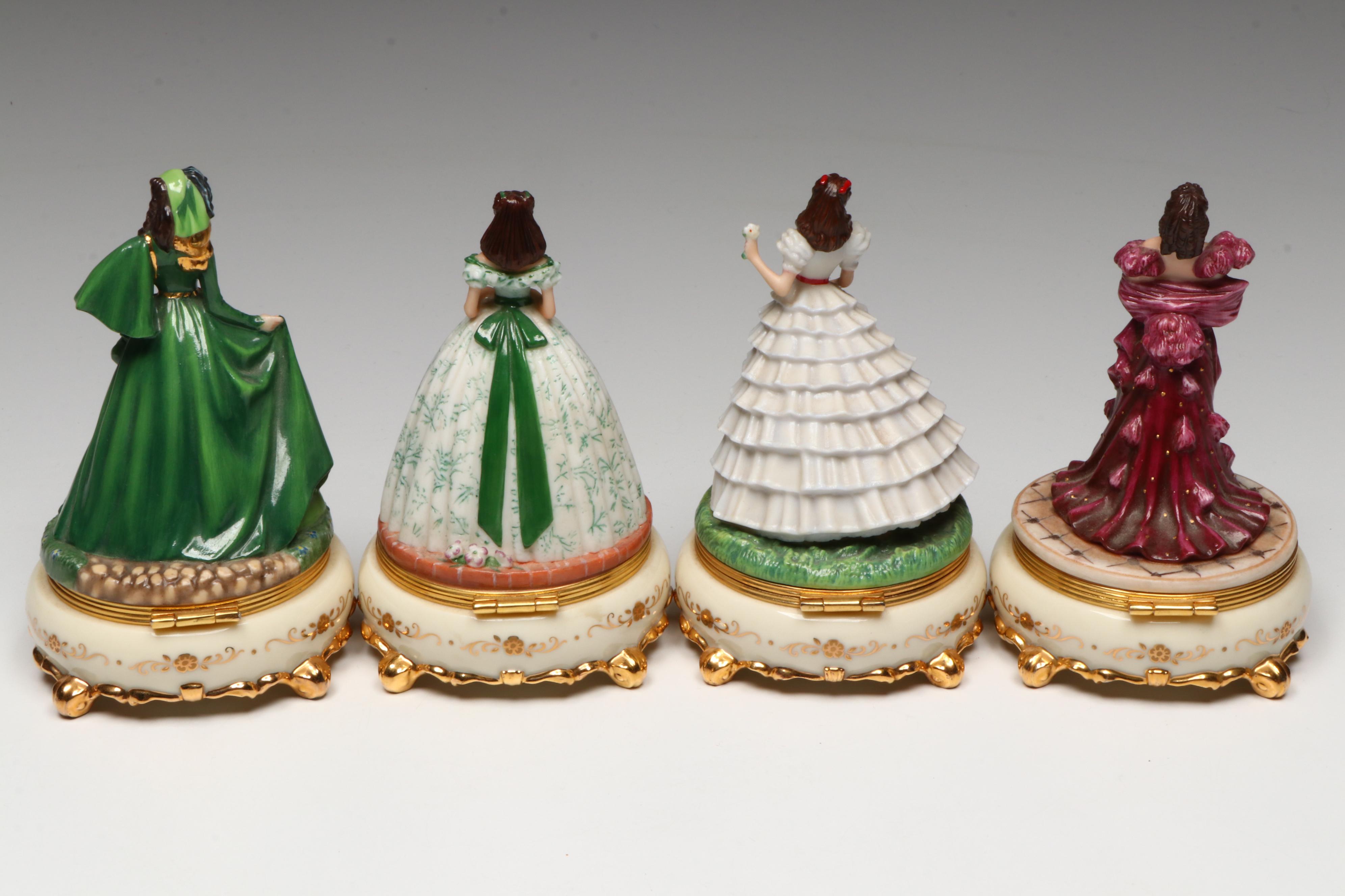 "Gone with the Wind" Scarlett O'Hara Figurines and Ceramic Decorative Boxes
