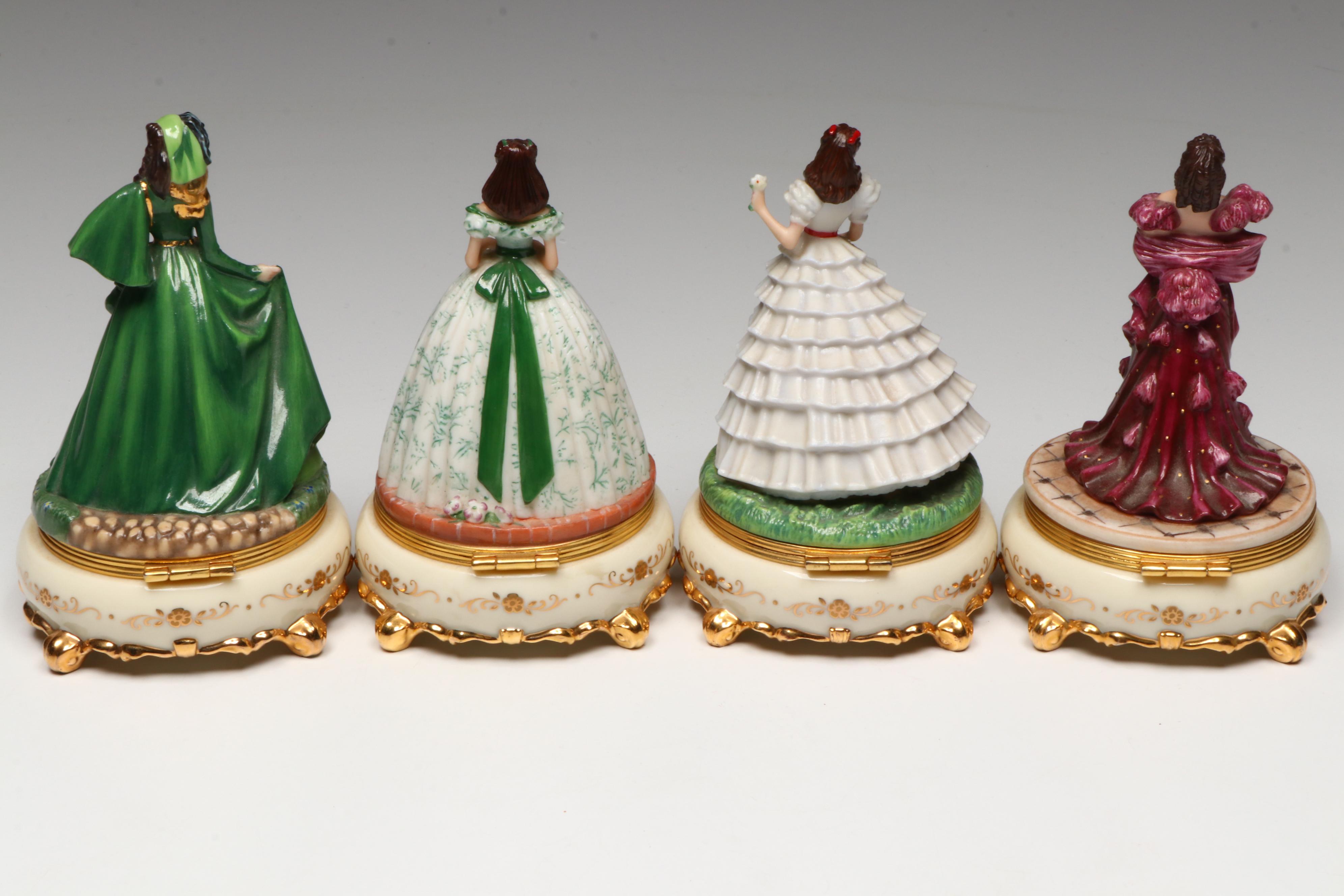 "Gone with the Wind" Scarlett O'Hara Figurines and Ceramic Decorative Boxes