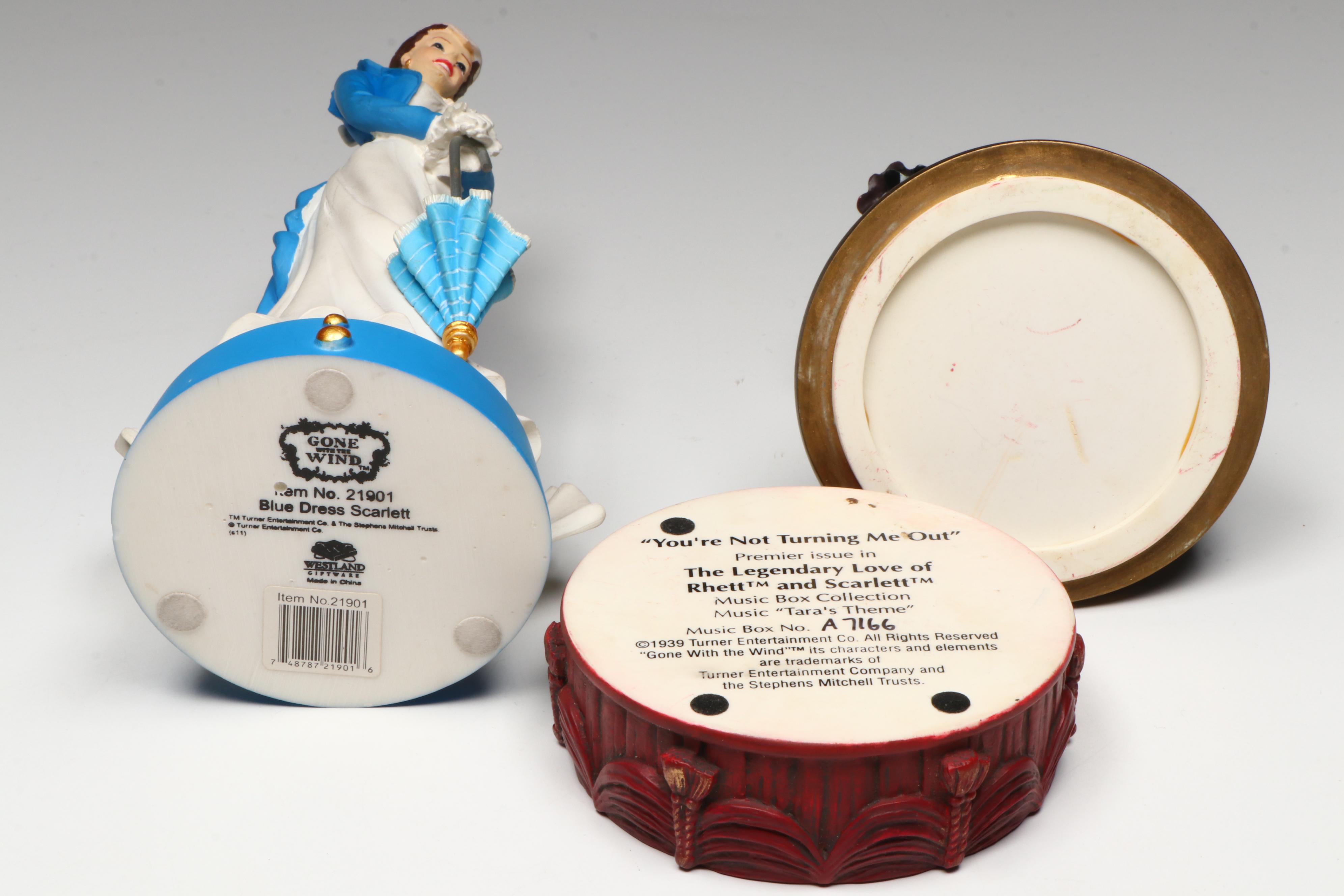 "Gone with the Wind" Scarlett O'Hara Figurines and Ceramic Decorative Boxes