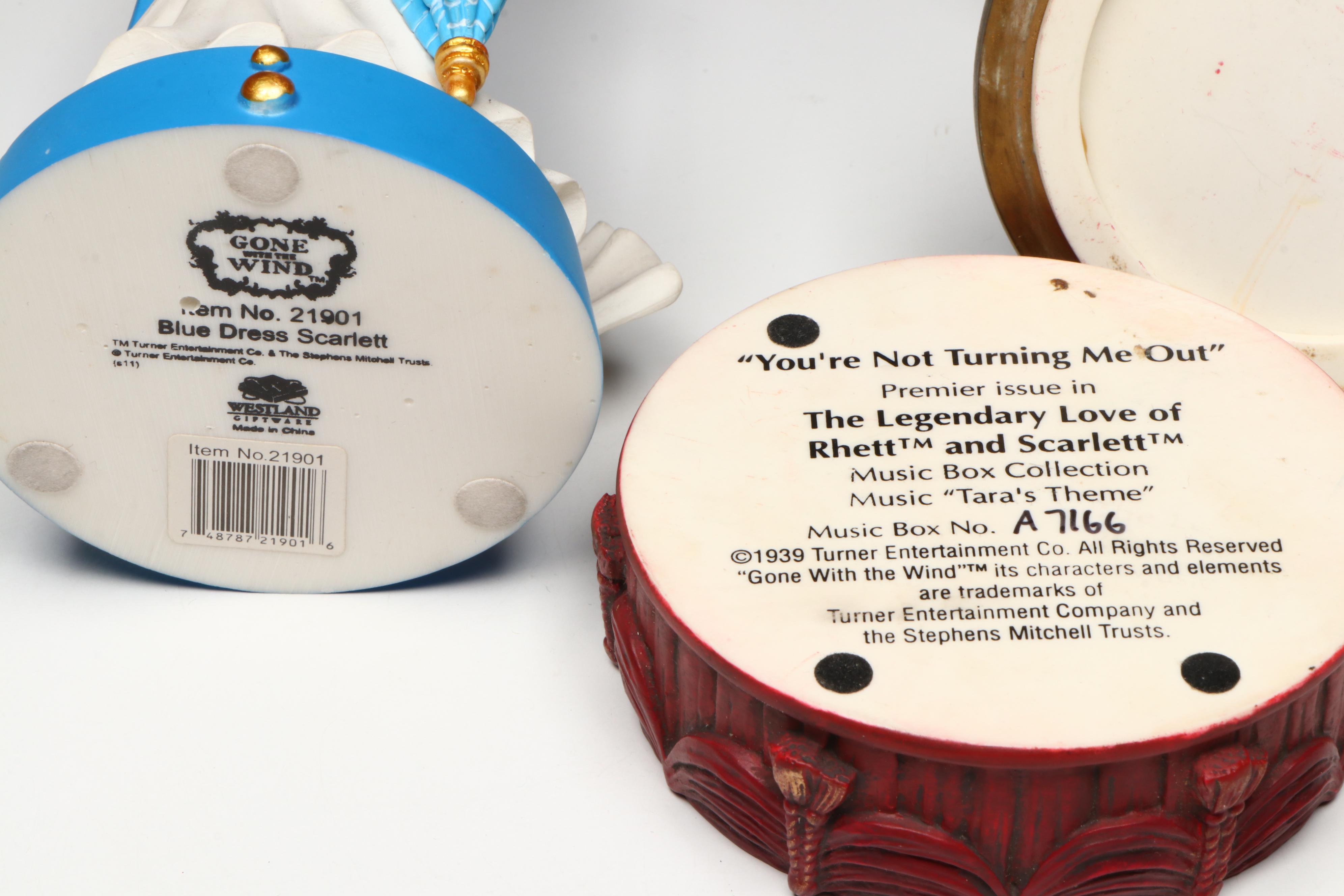 "Gone with the Wind" Scarlett O'Hara Figurines and Ceramic Decorative Boxes