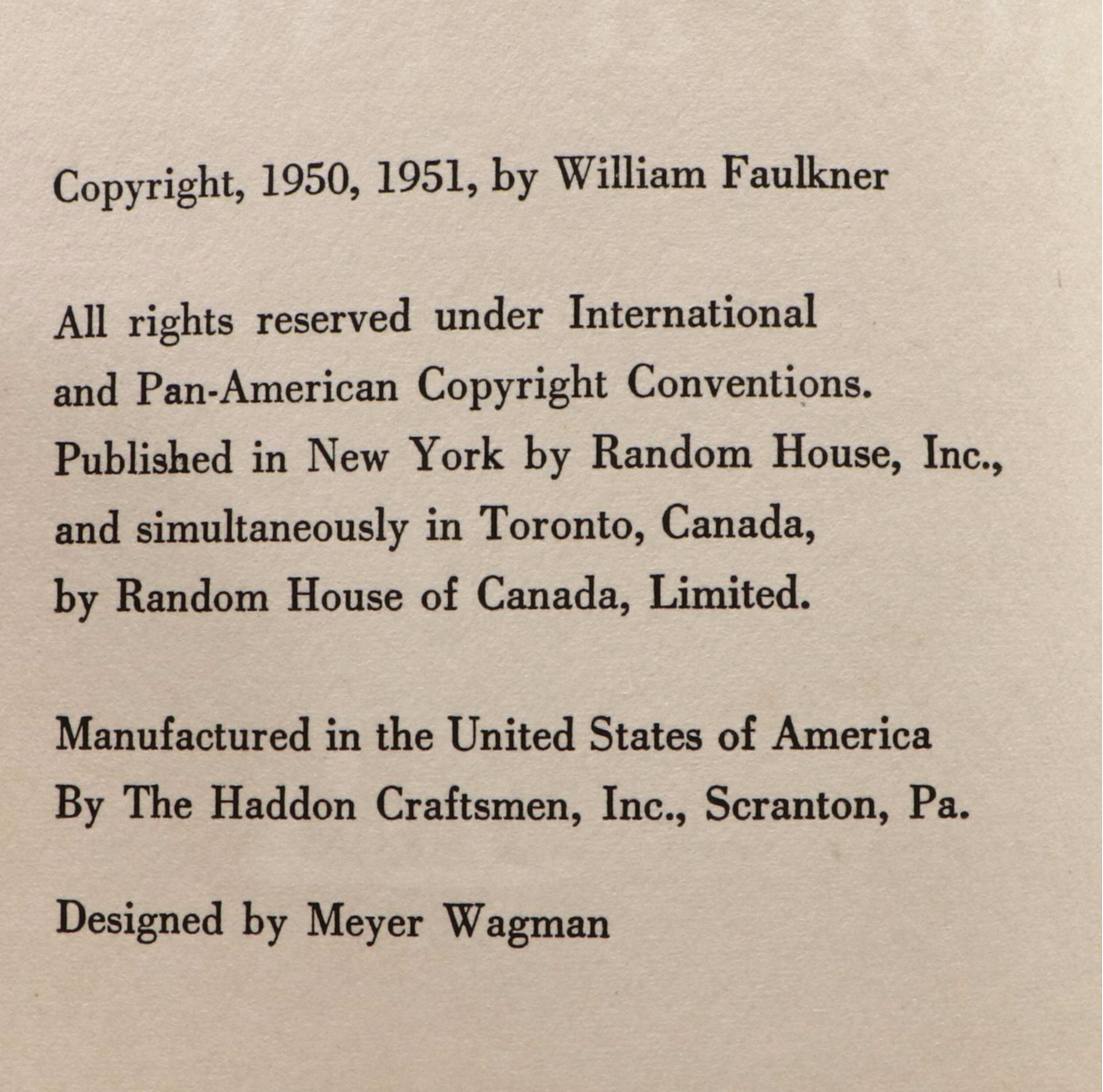 Book Club Edition "Requiem for a Nun" by William Faulkner, 1951