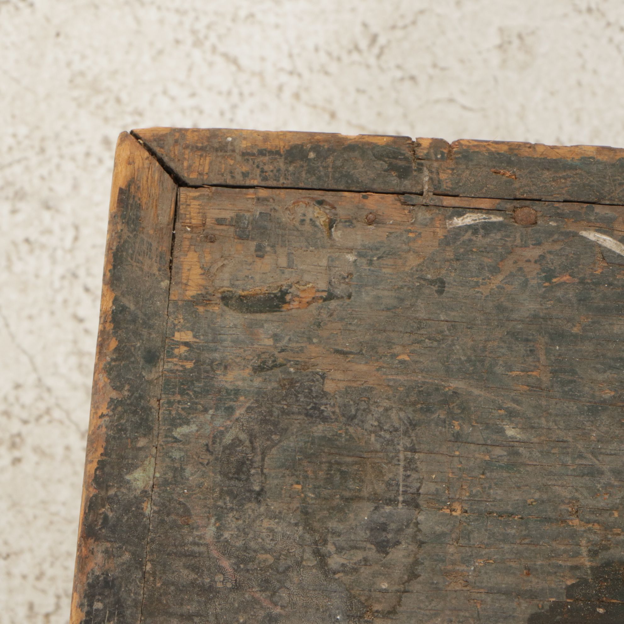 American Primitive Painted Wooden Tool Chests with Assorted Tools