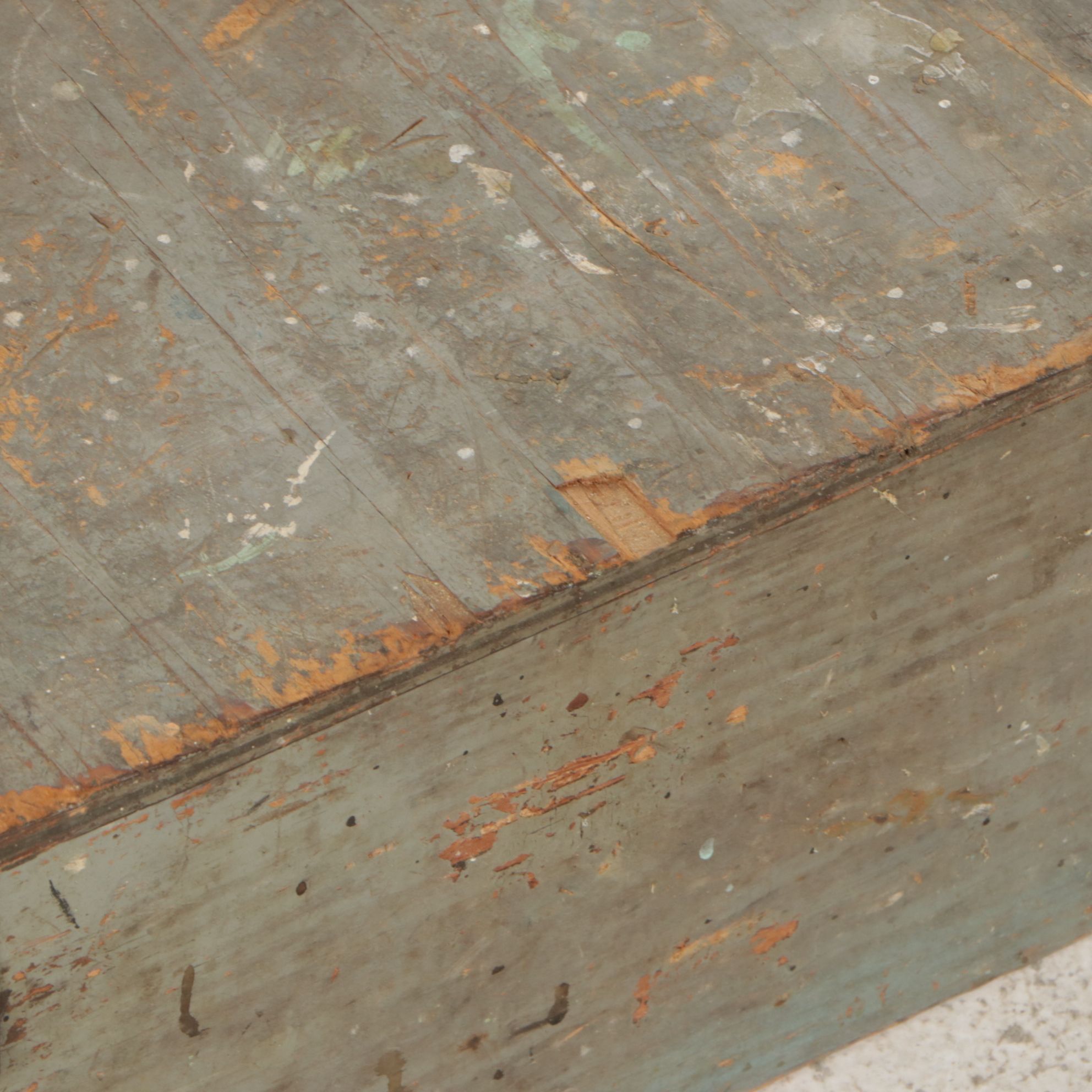 American Primitive Painted Wooden Tool Chests with Assorted Tools