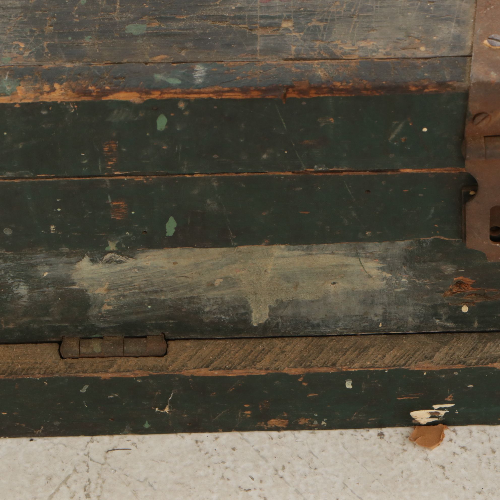 American Primitive Painted Wooden Tool Chests with Assorted Tools