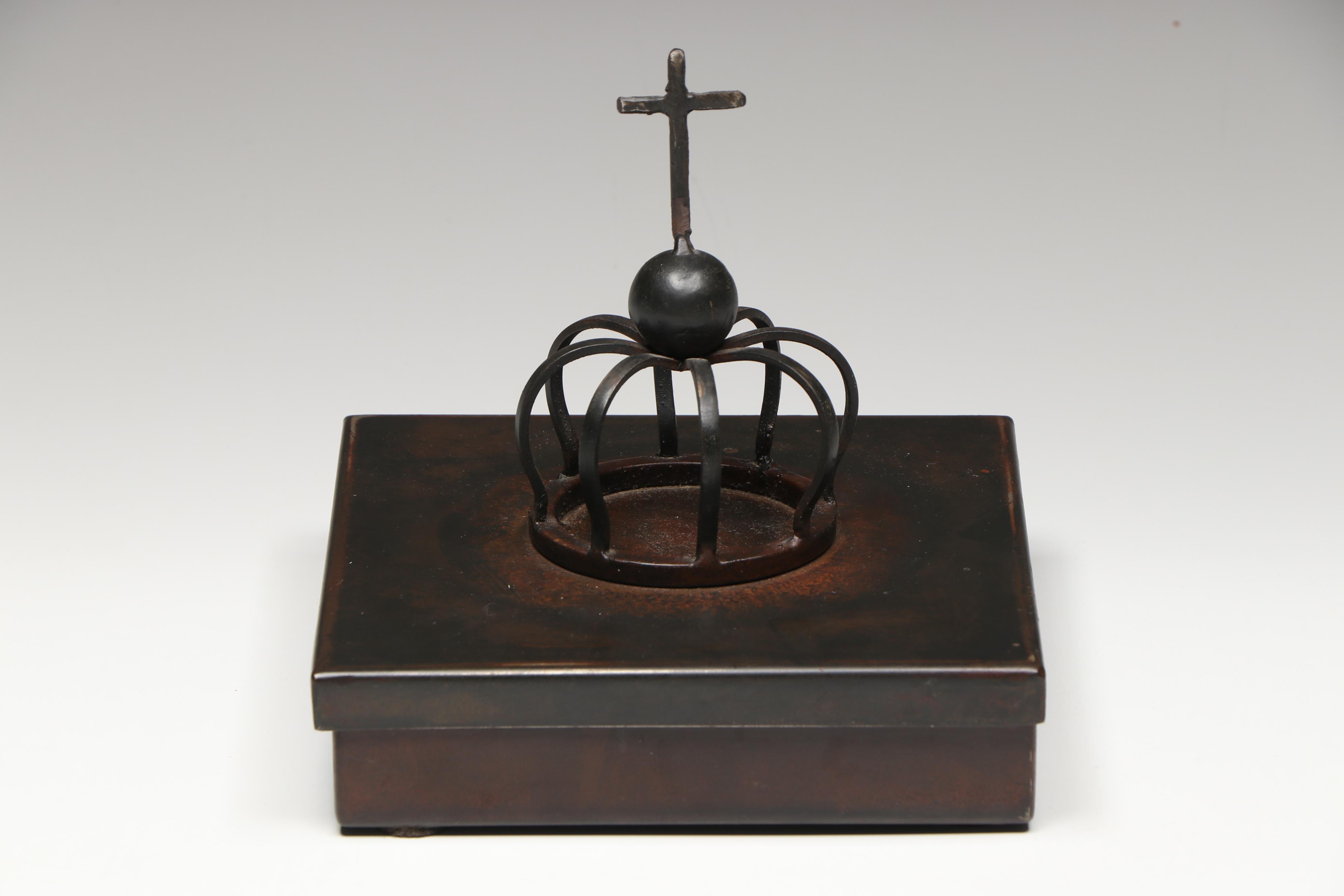 Jan Barboglio Carlotta Iron Box with Byzantium Style Agnus Dei Figurine
