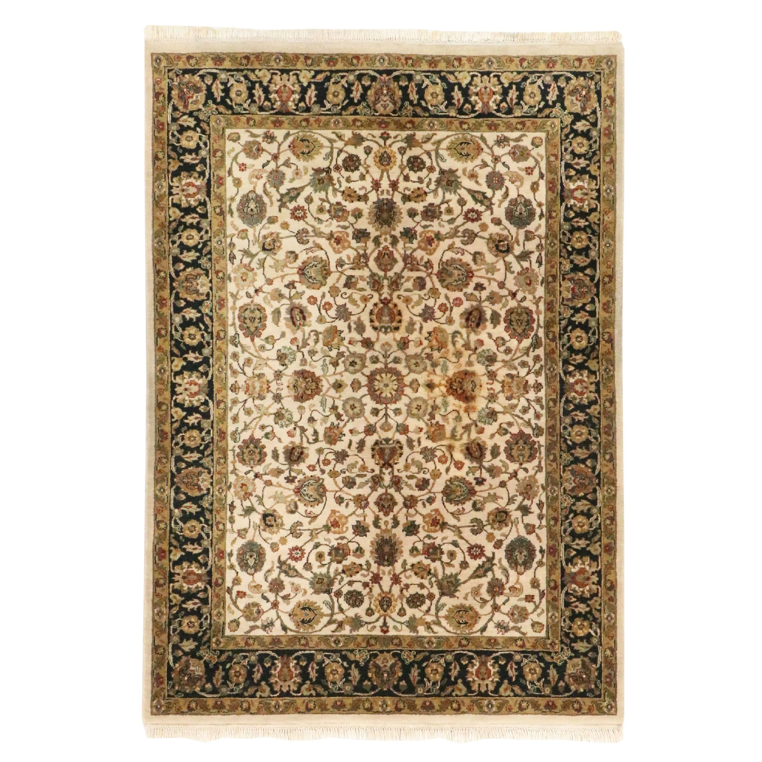 5' x 7'7 Hand-Knotted Indian Agra Area Rug