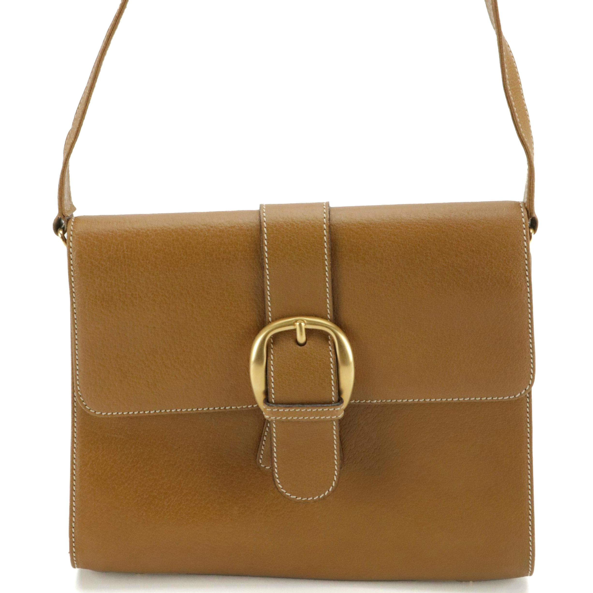Gucci Vintage Buckle Flap Bag in Brown Cinghiale Leather