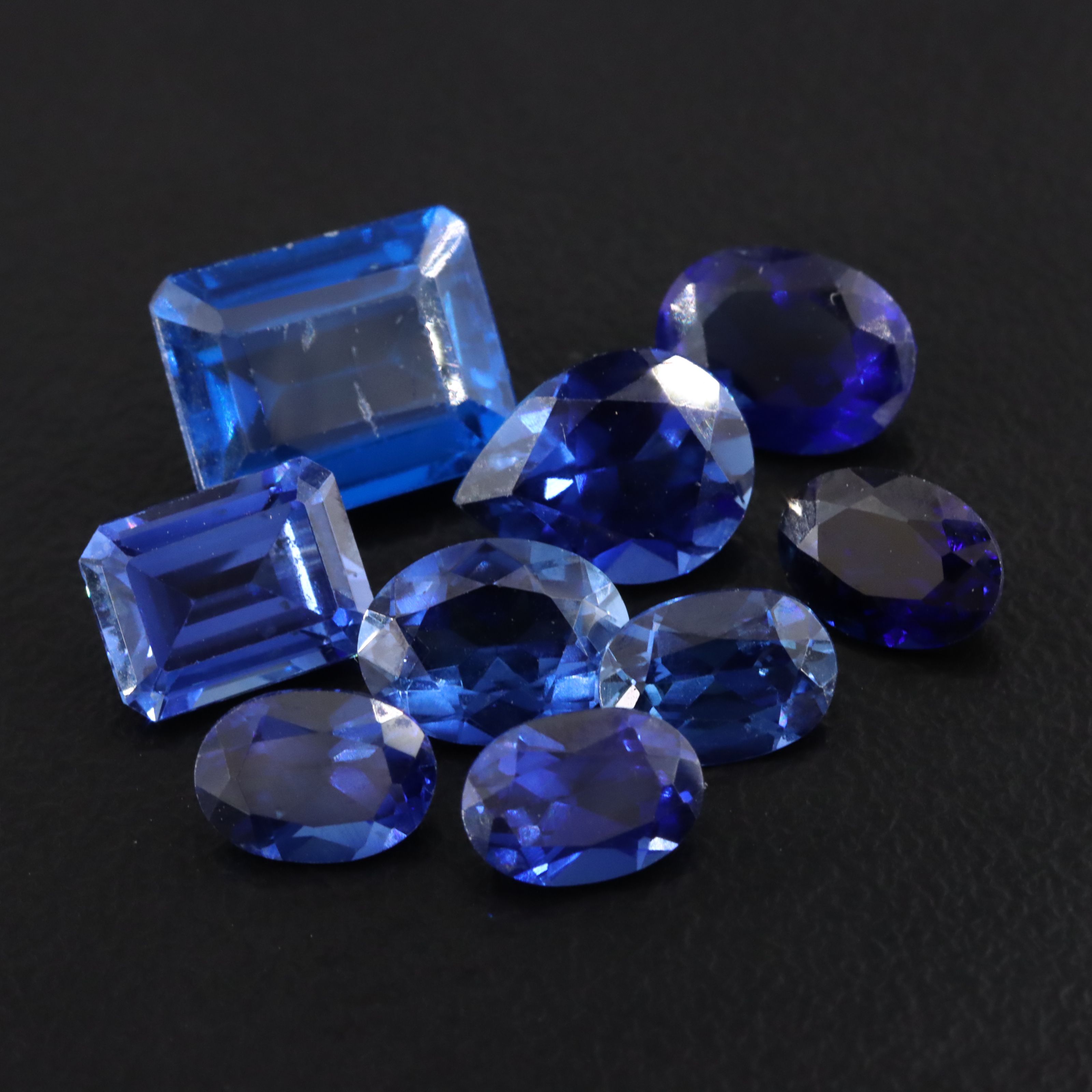 Loose 14.99 CTW Lab Grown Sapphires, Lab Grown Spinels and Glass