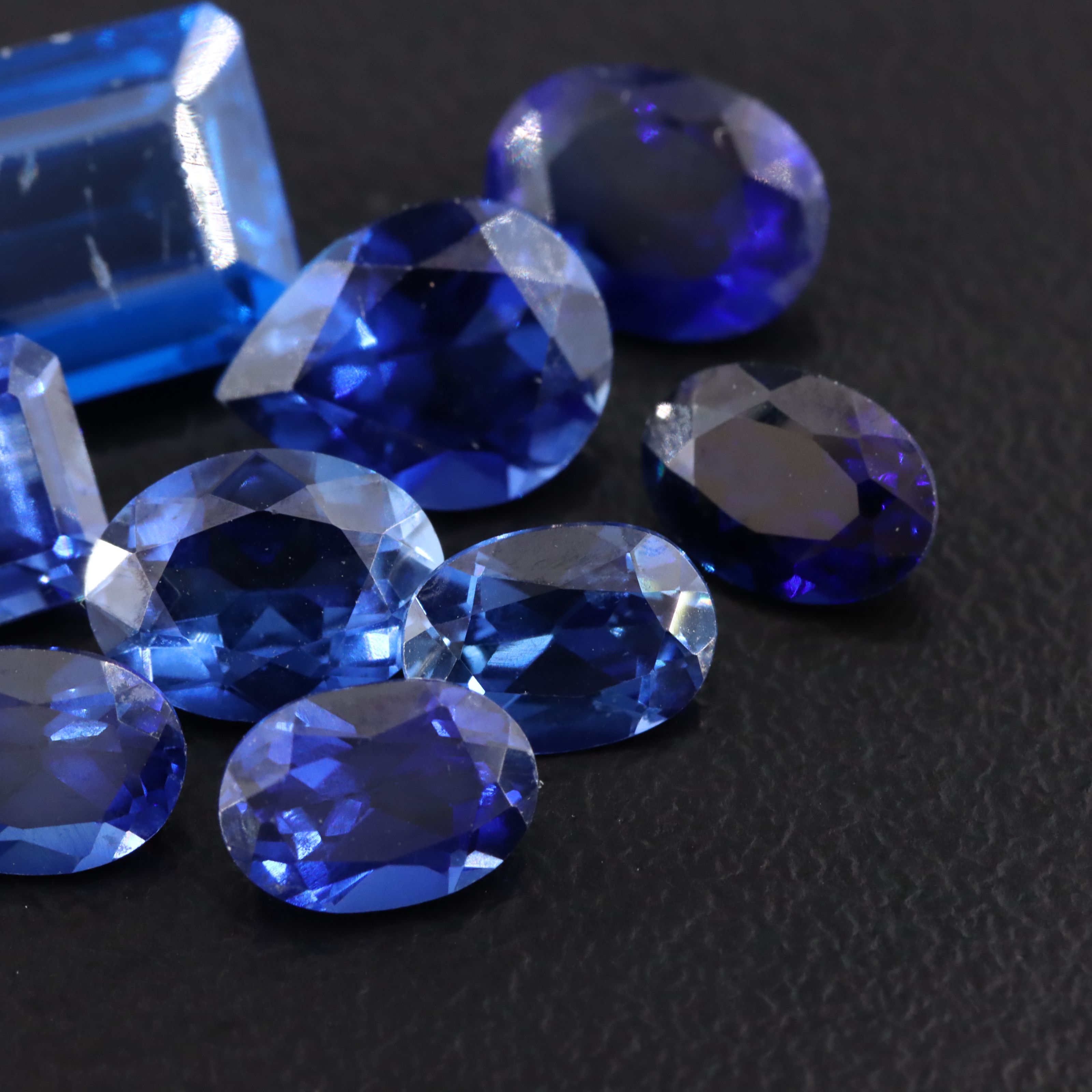 Loose 14.99 CTW Lab Grown Sapphires, Lab Grown Spinels and Glass