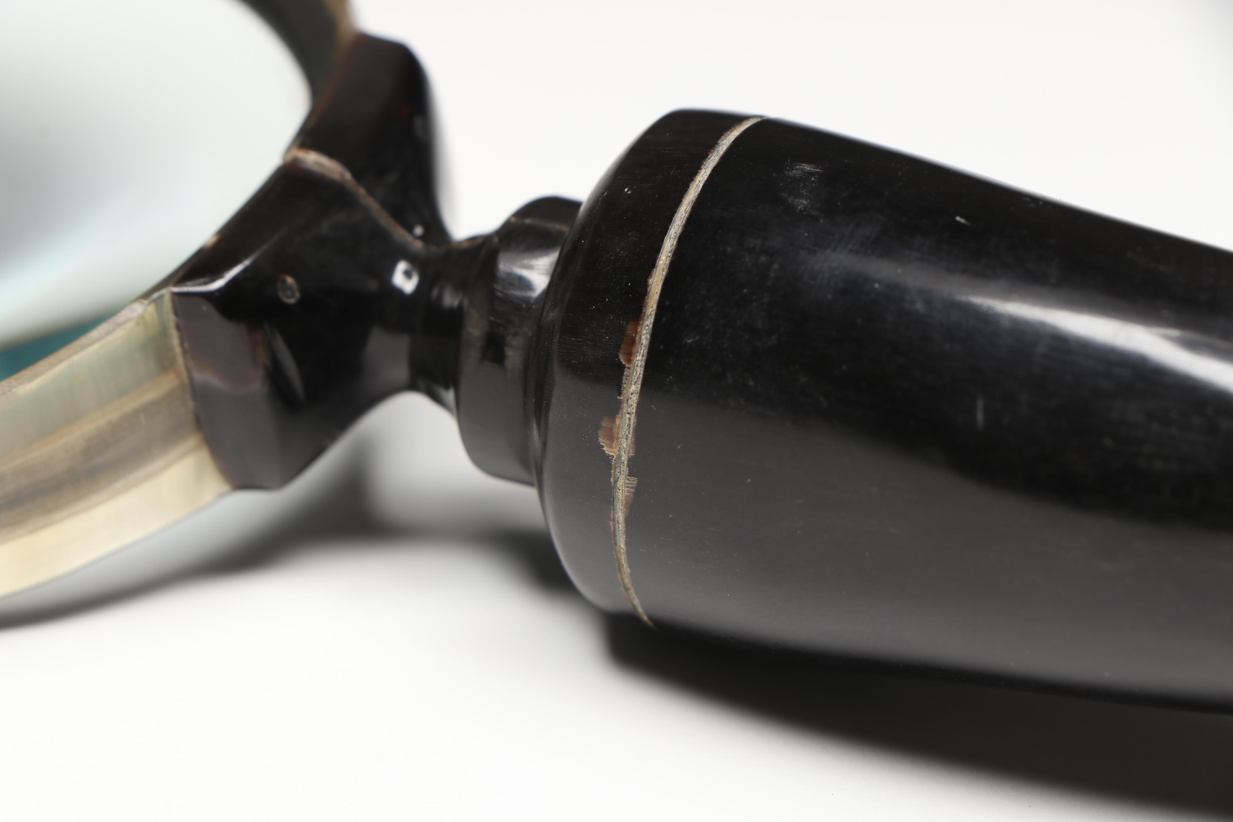 Cattle Horn Handled Magnifying Glass with Other Decorative Horn