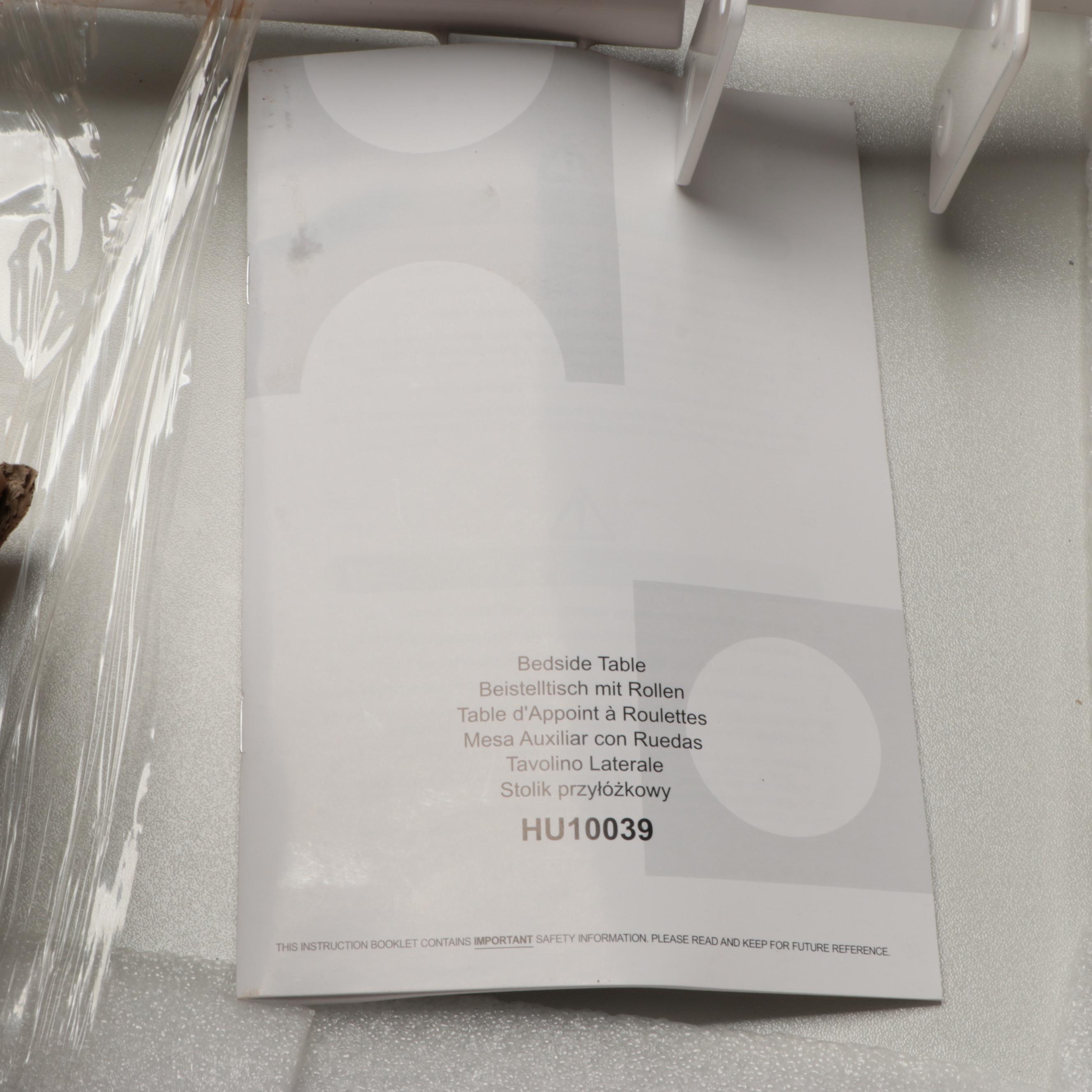 Rolling Overbed Adjustable Bedside Table