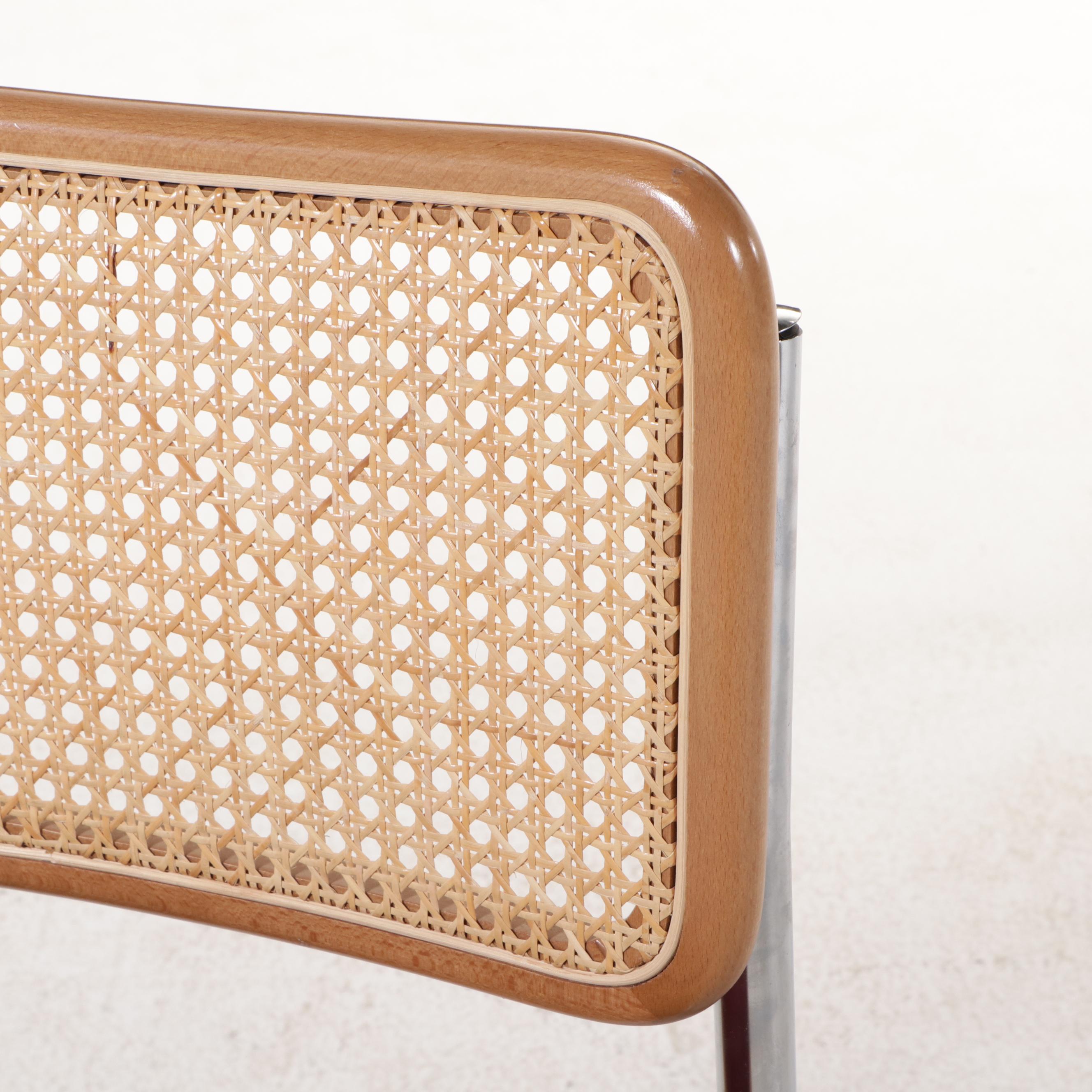 Seven Piece Dining Set with Italian Modern Style Marcel Breuer Chairs