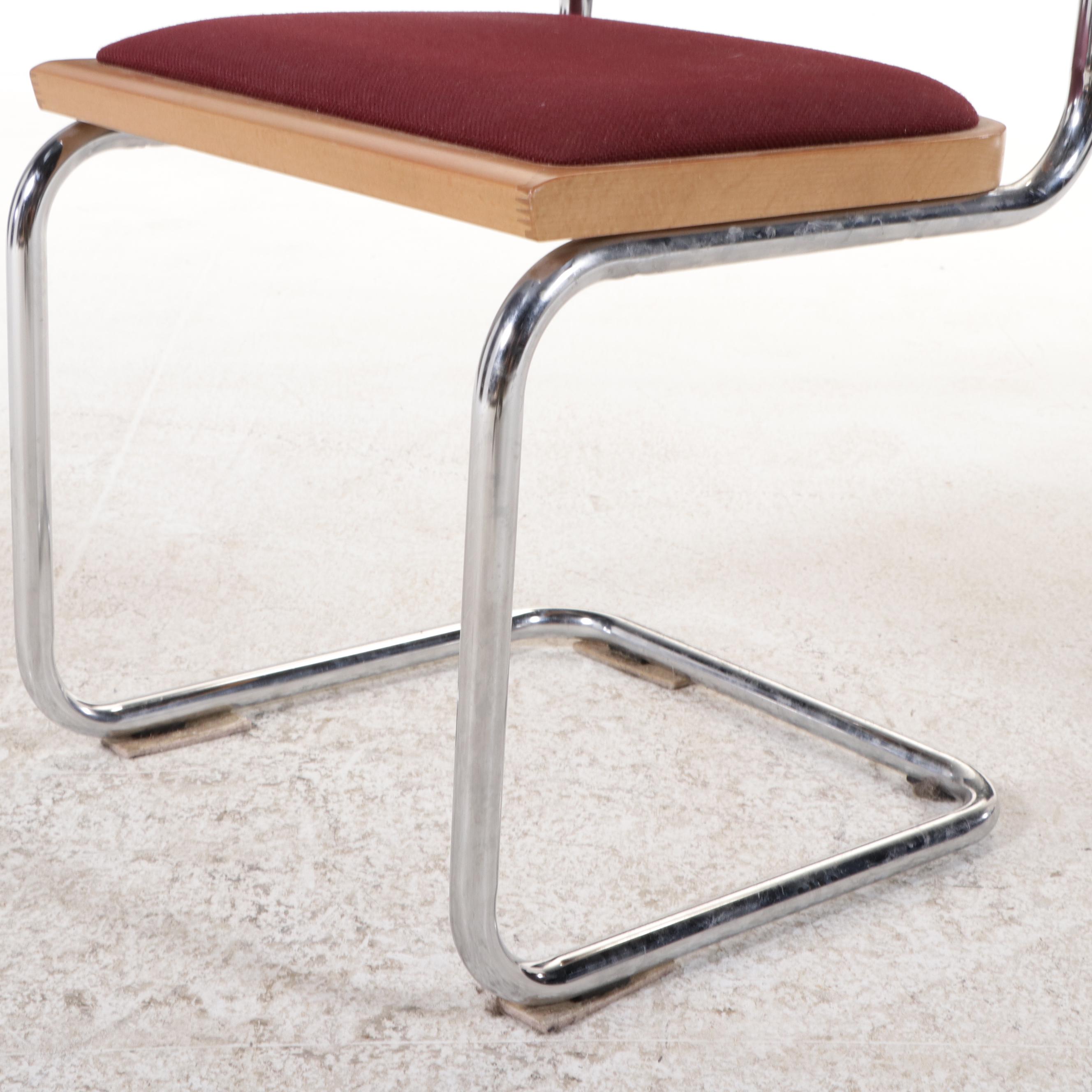 Seven Piece Dining Set with Italian Modern Style Marcel Breuer Chairs