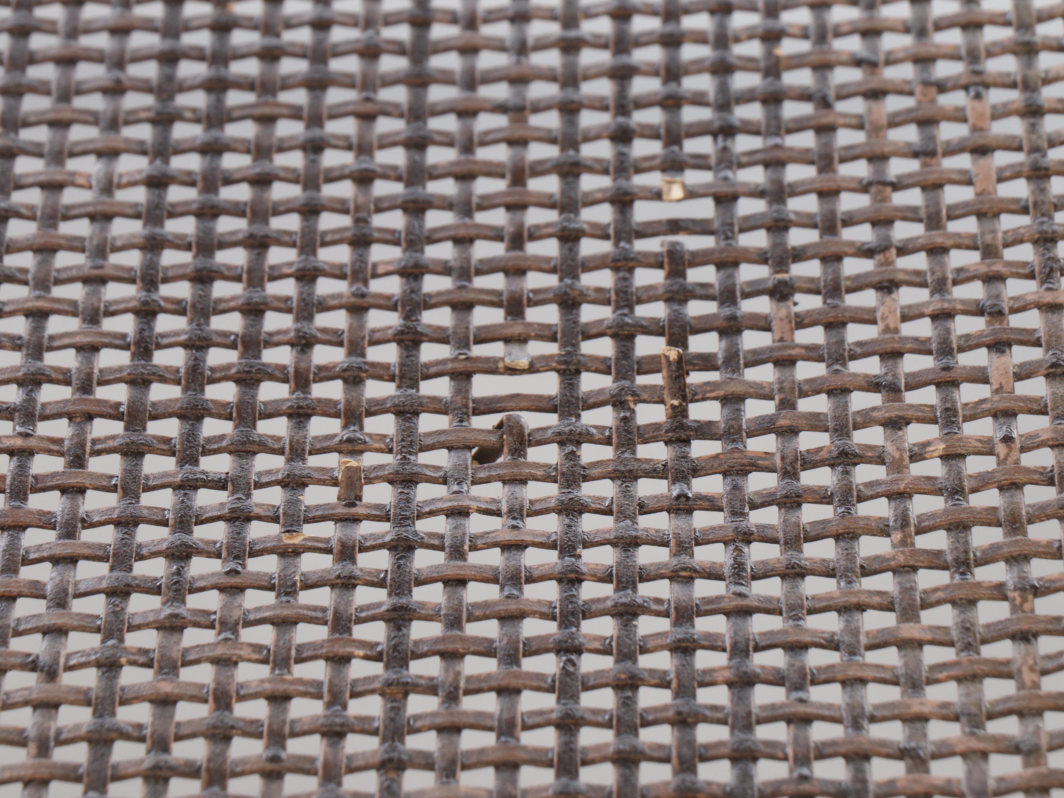 Maison Jensen  Regency Style Gilt Finish and Wicker Glass Top Side Tables