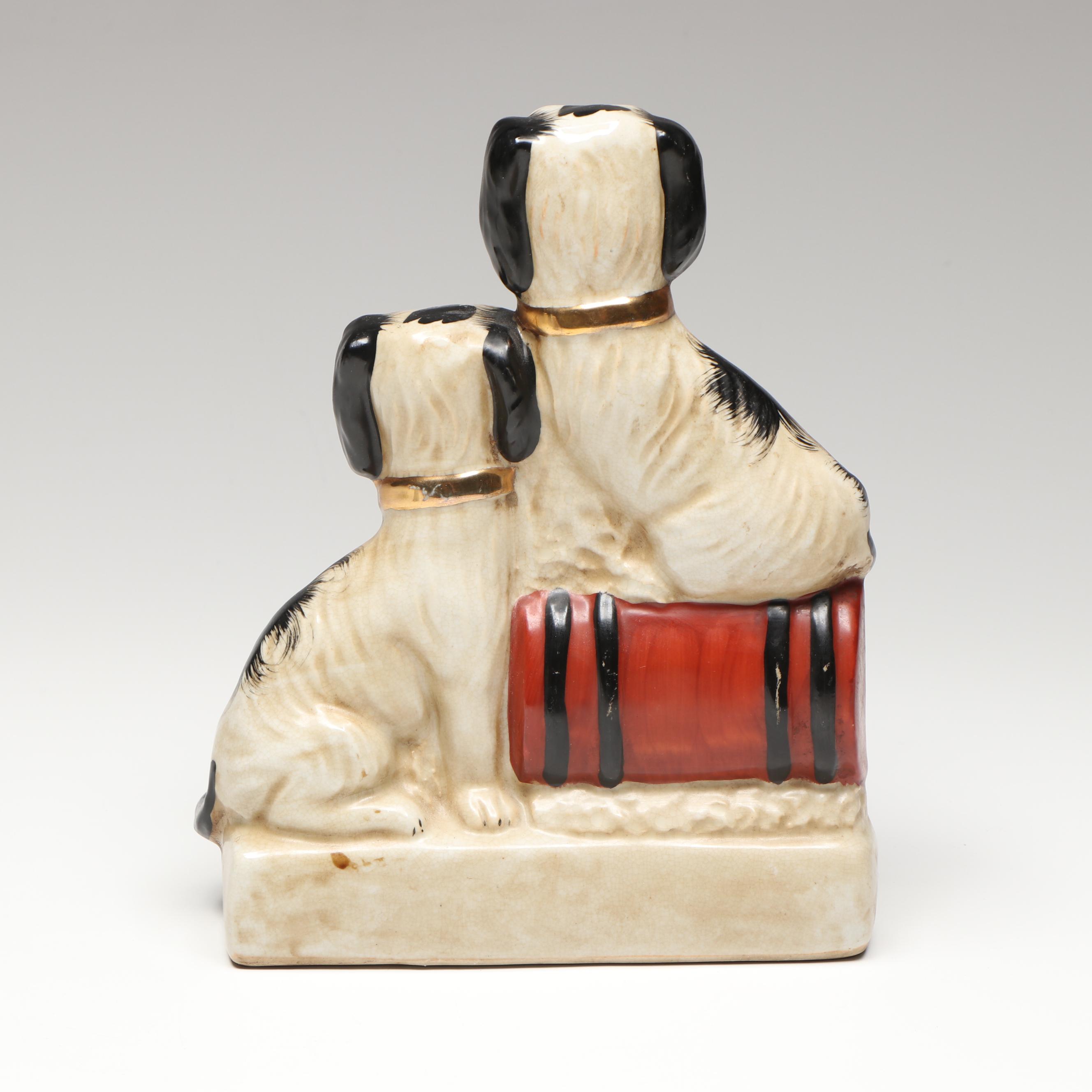 Staffordshire Style Porcelain Dogs, Porcelain Cat, and Porcelain Cocker Spaniel