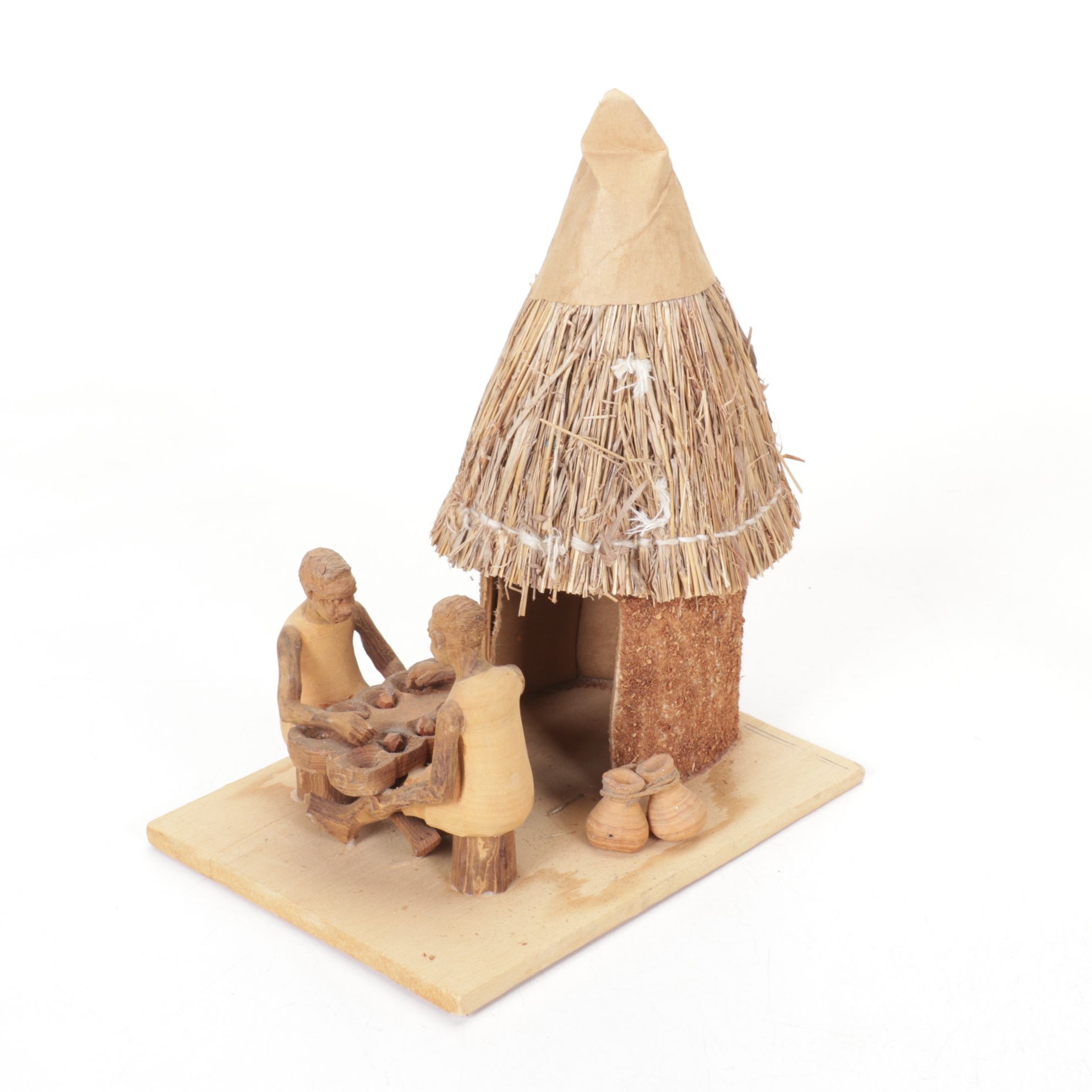 Nigerian Handmade Carved Thornwood and Other Figurines