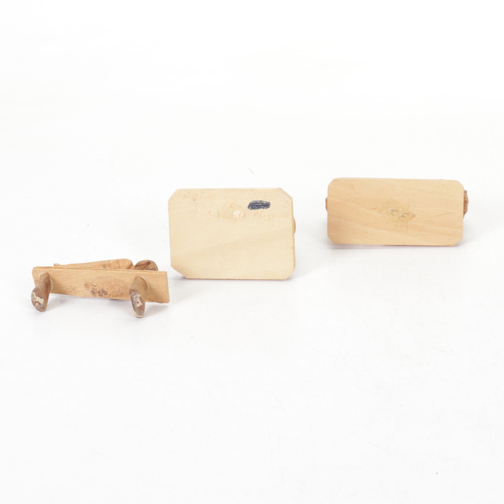 Nigerian Handmade Carved Thornwood and Other Figurines