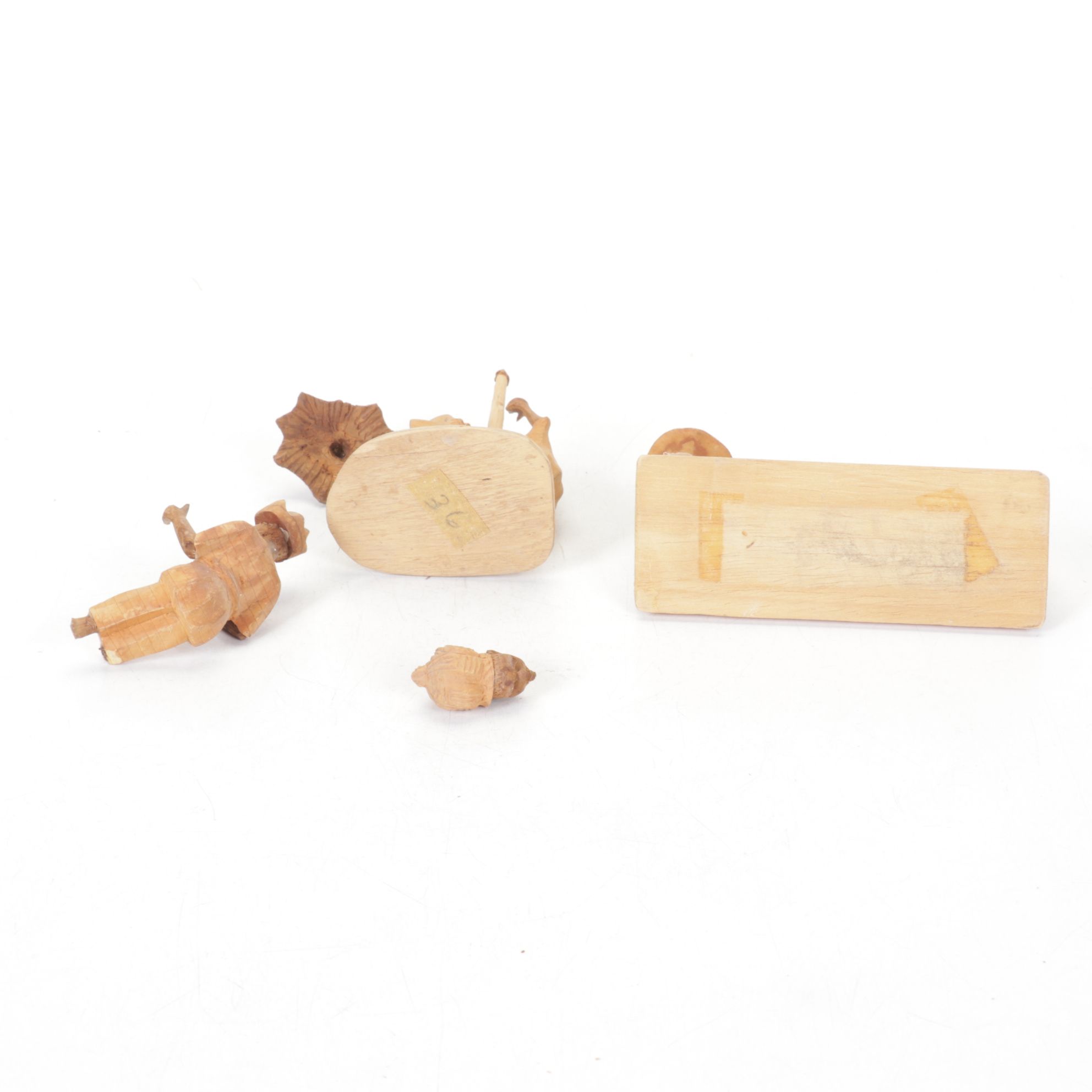 Nigerian Handmade Carved Thornwood and Other Figurines