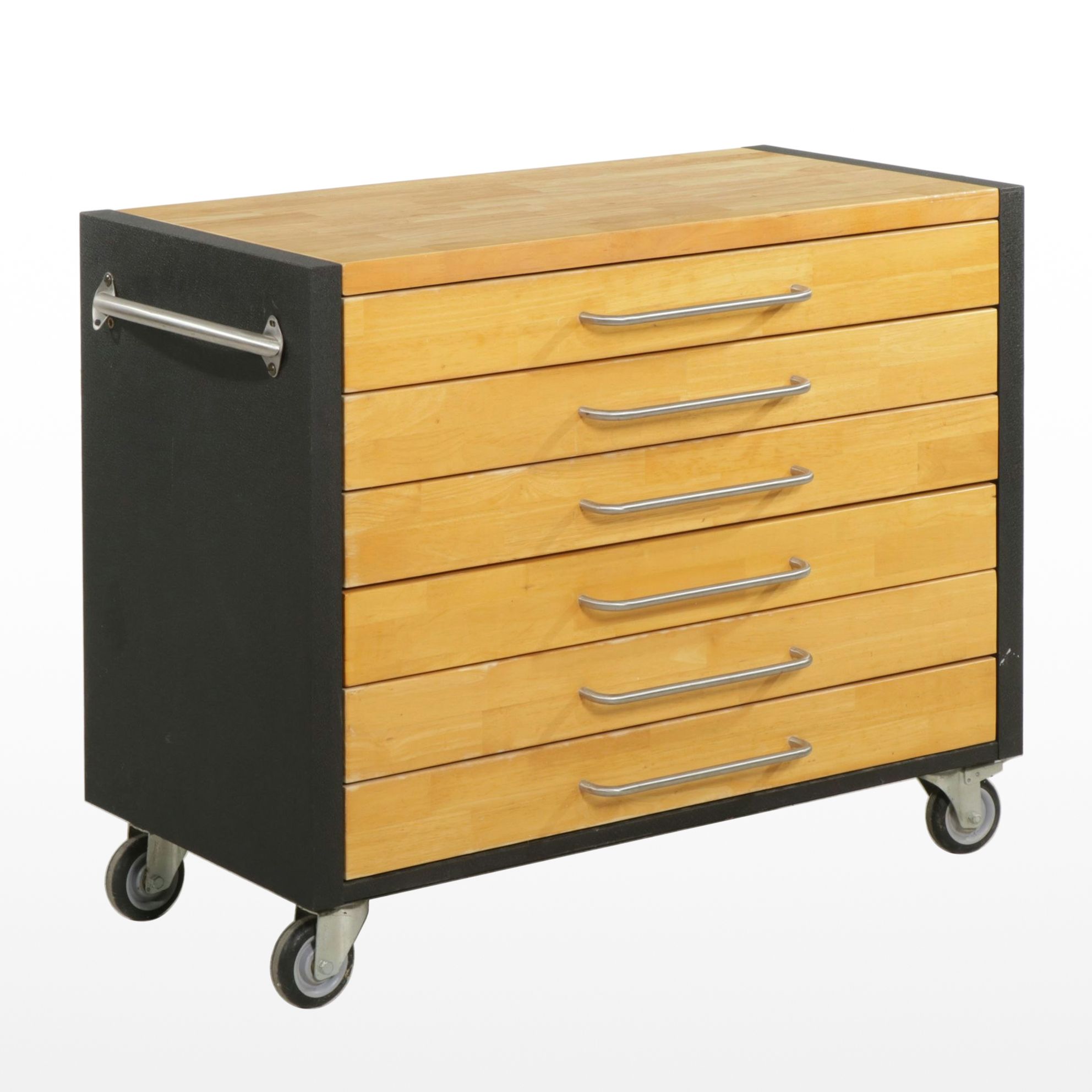 Rolling Tool Chest with Maple Top and Drawer Faces