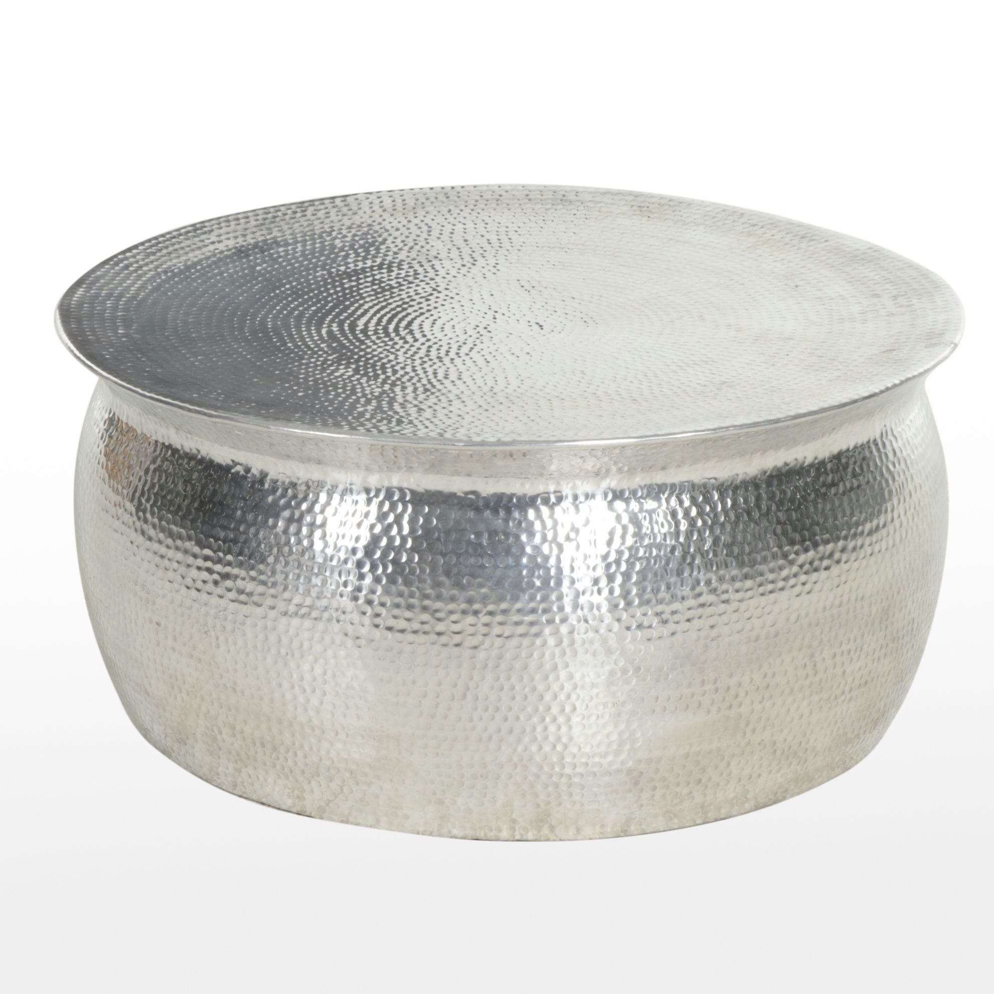 Contemporary Hammered Metal Coffee Table