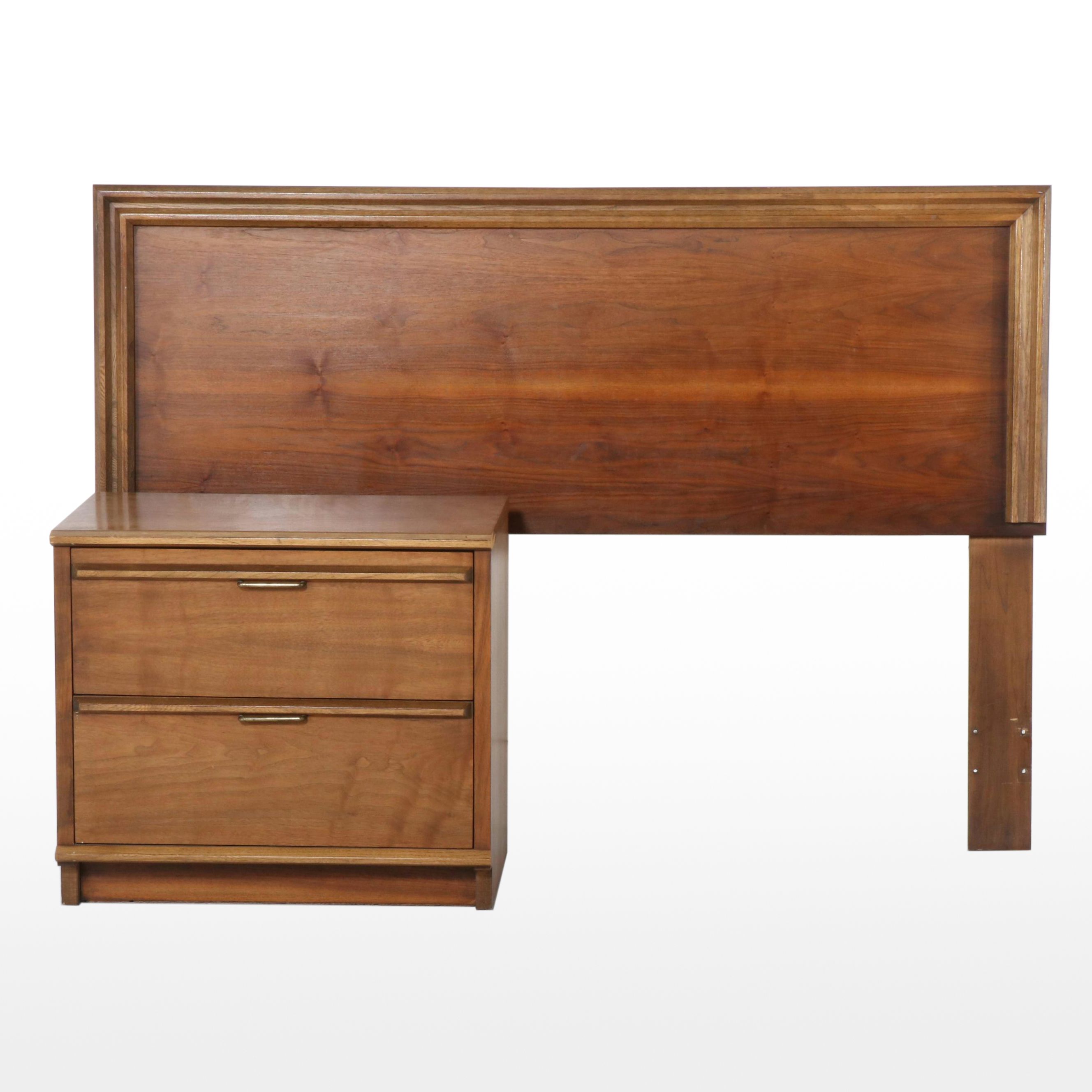 Lane Mid Century Modern Style Headbaord and Nightstand