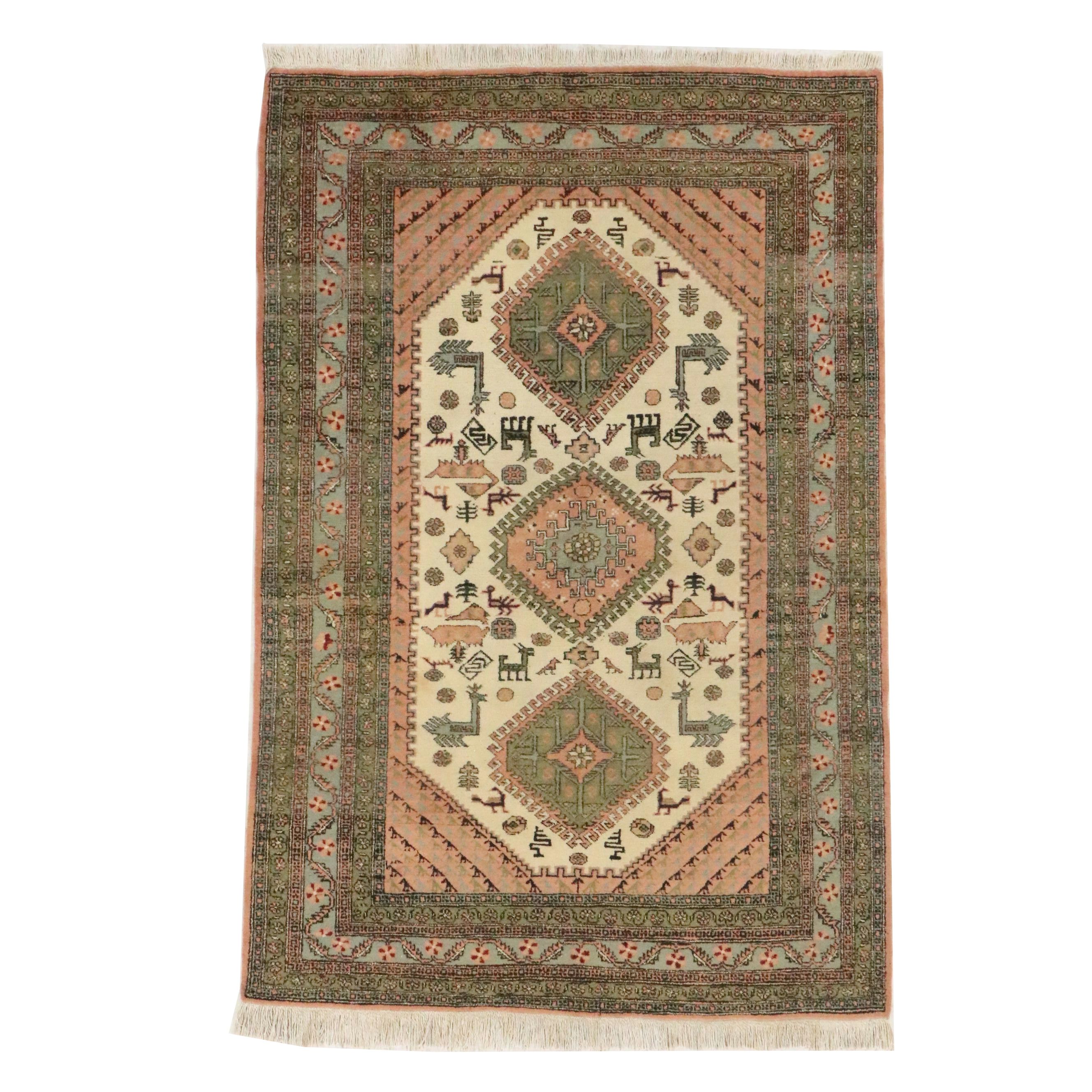 4'7 x 7'3 Hand-Knotted Persian Ardabil Area Rug