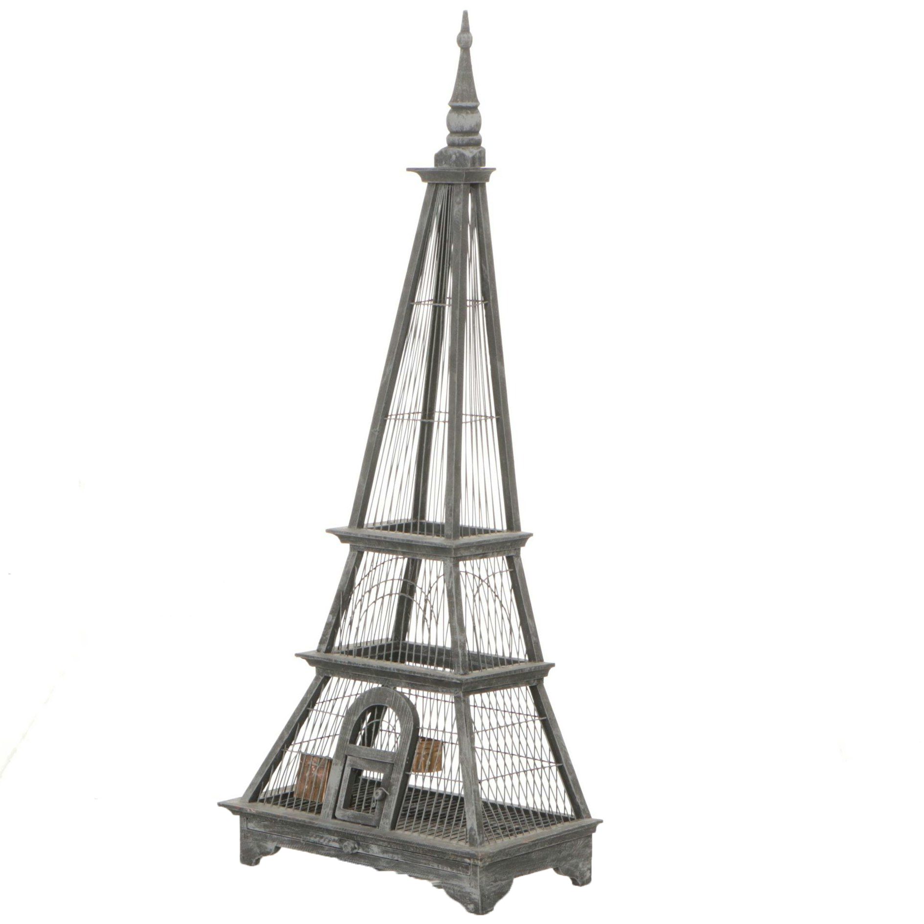 Antiqued Eiffel Tower Bird Cage
