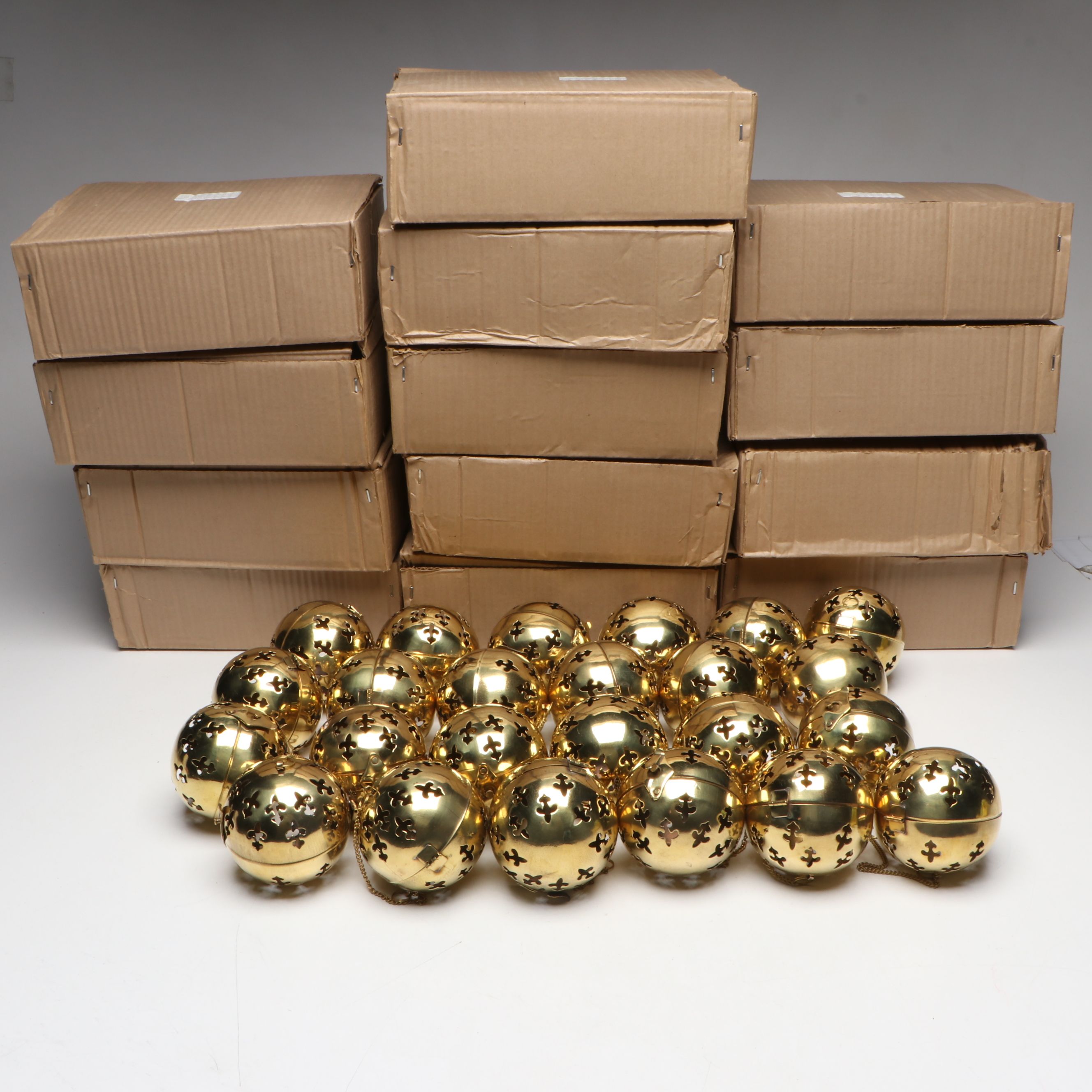 Gold Finished Metal Potpourri Balls