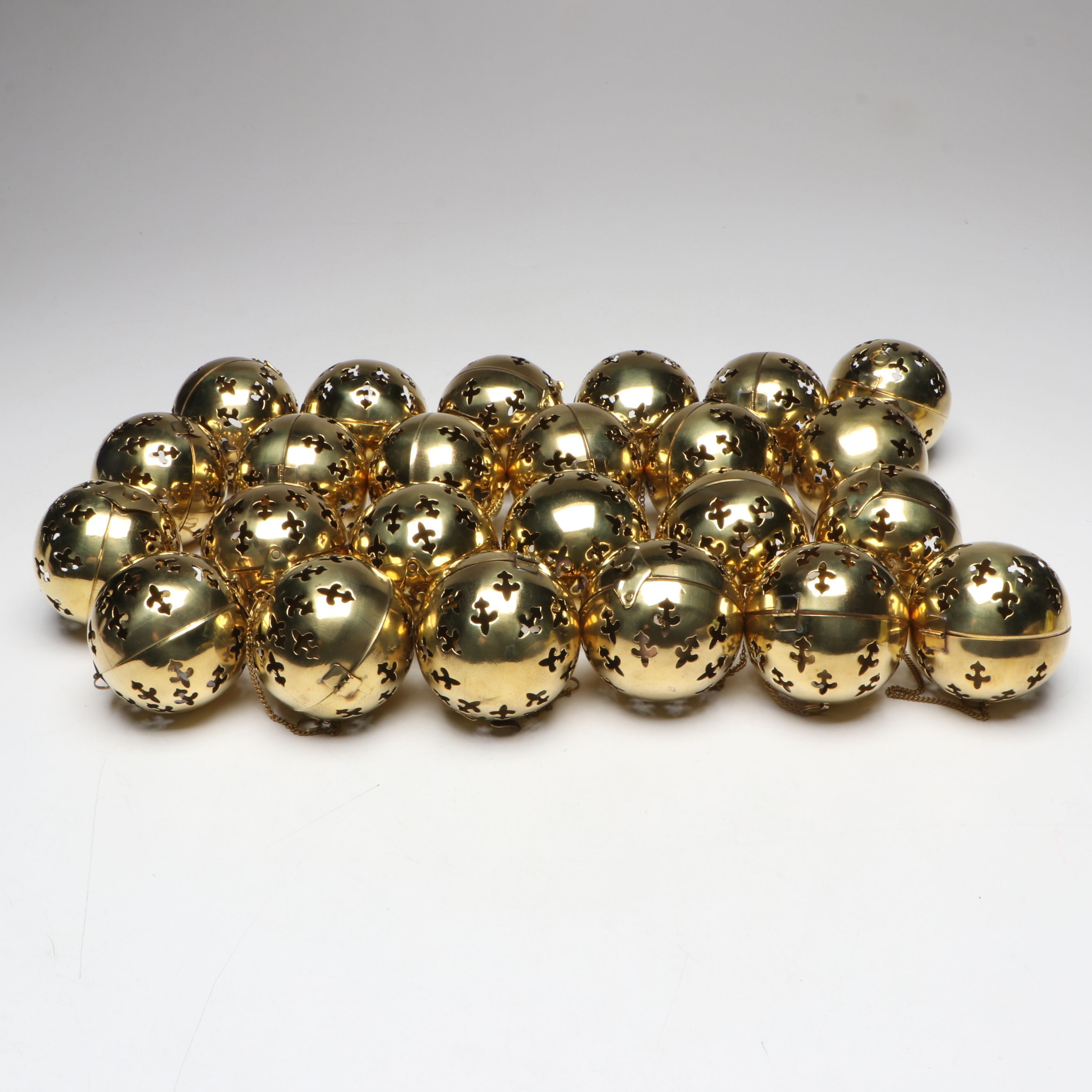 Gold Finished Metal Potpourri Balls