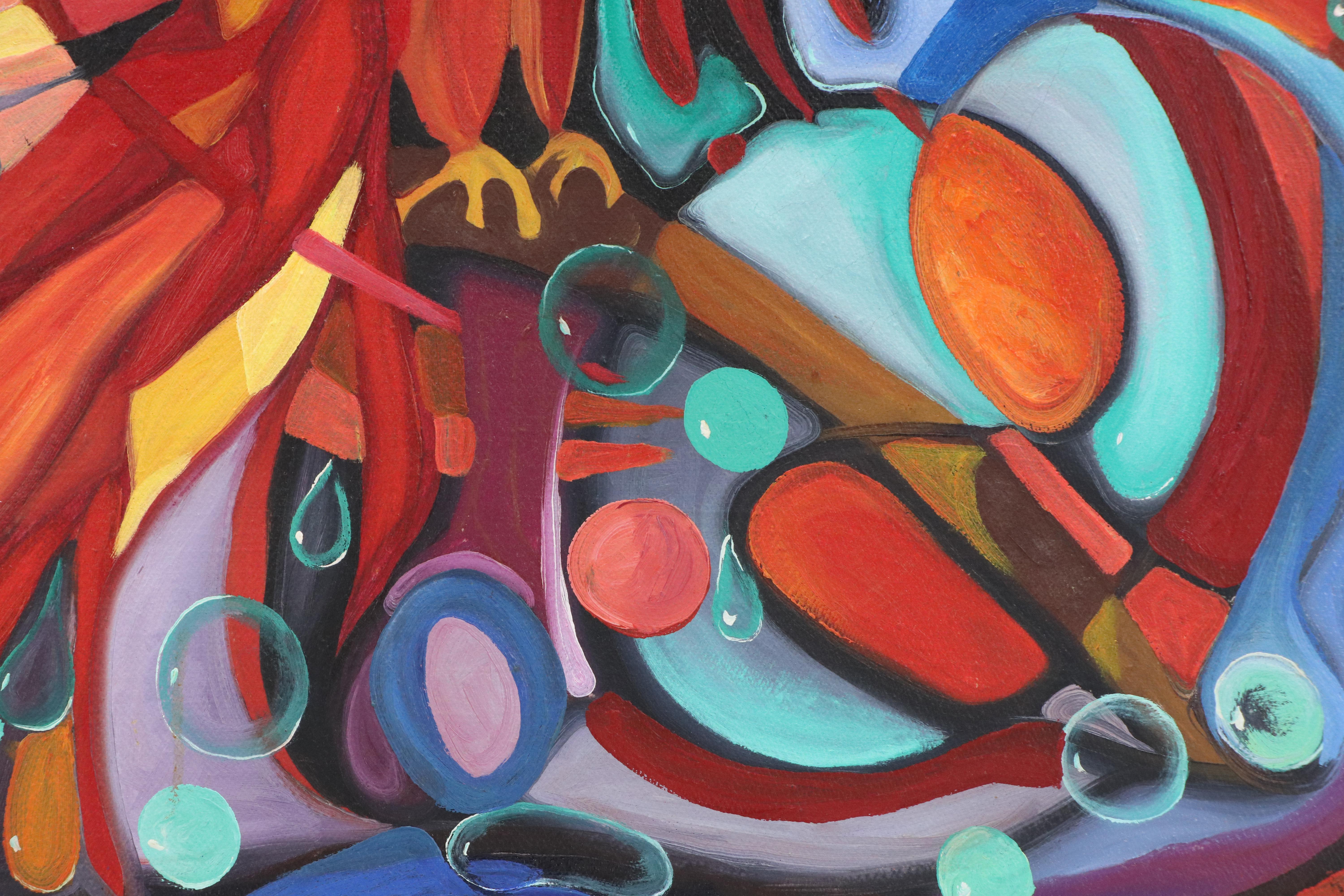 Elena Bissinger Acrylic Painting Diptych "Firebirds," 2003