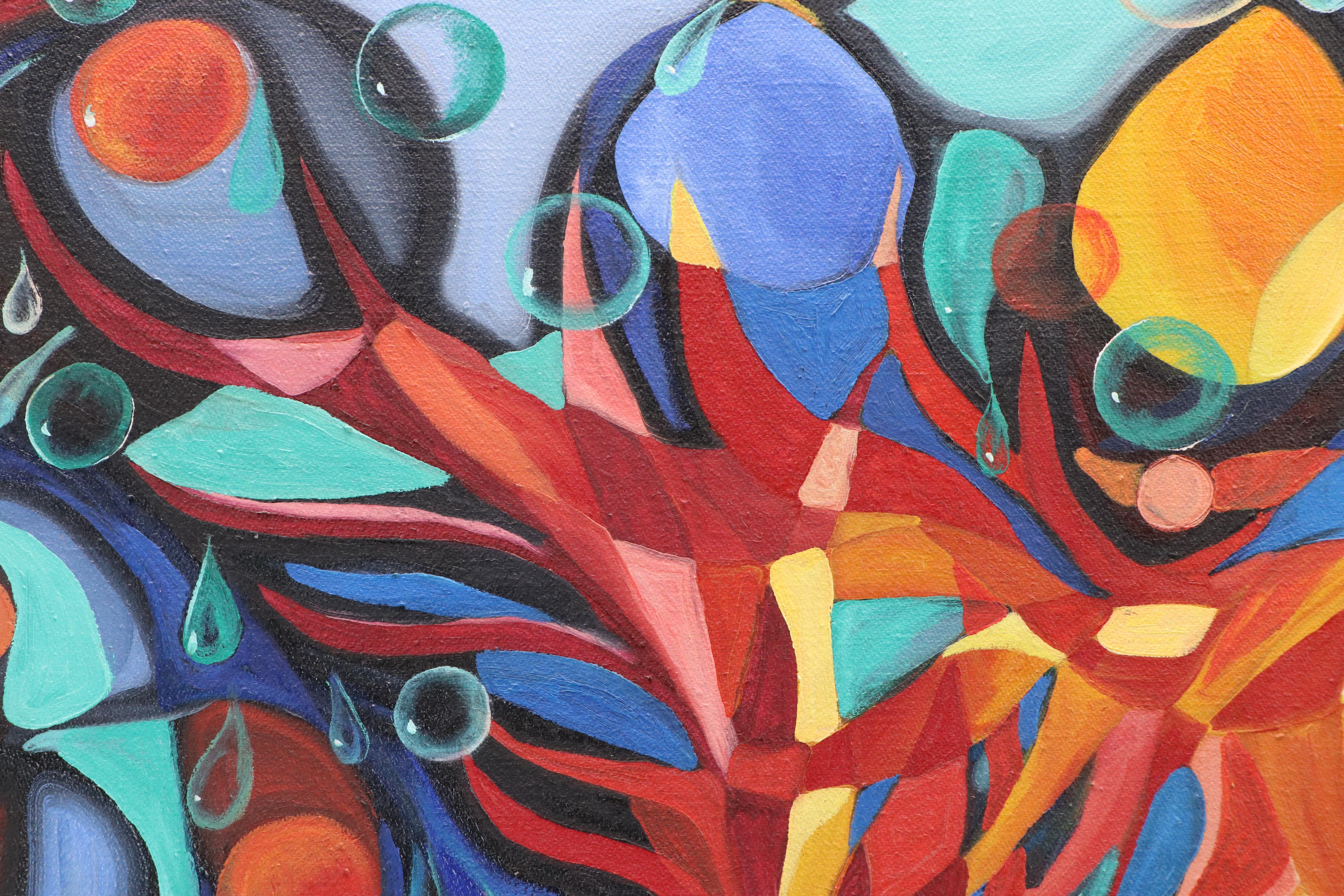 Elena Bissinger Acrylic Painting Diptych "Firebirds," 2003