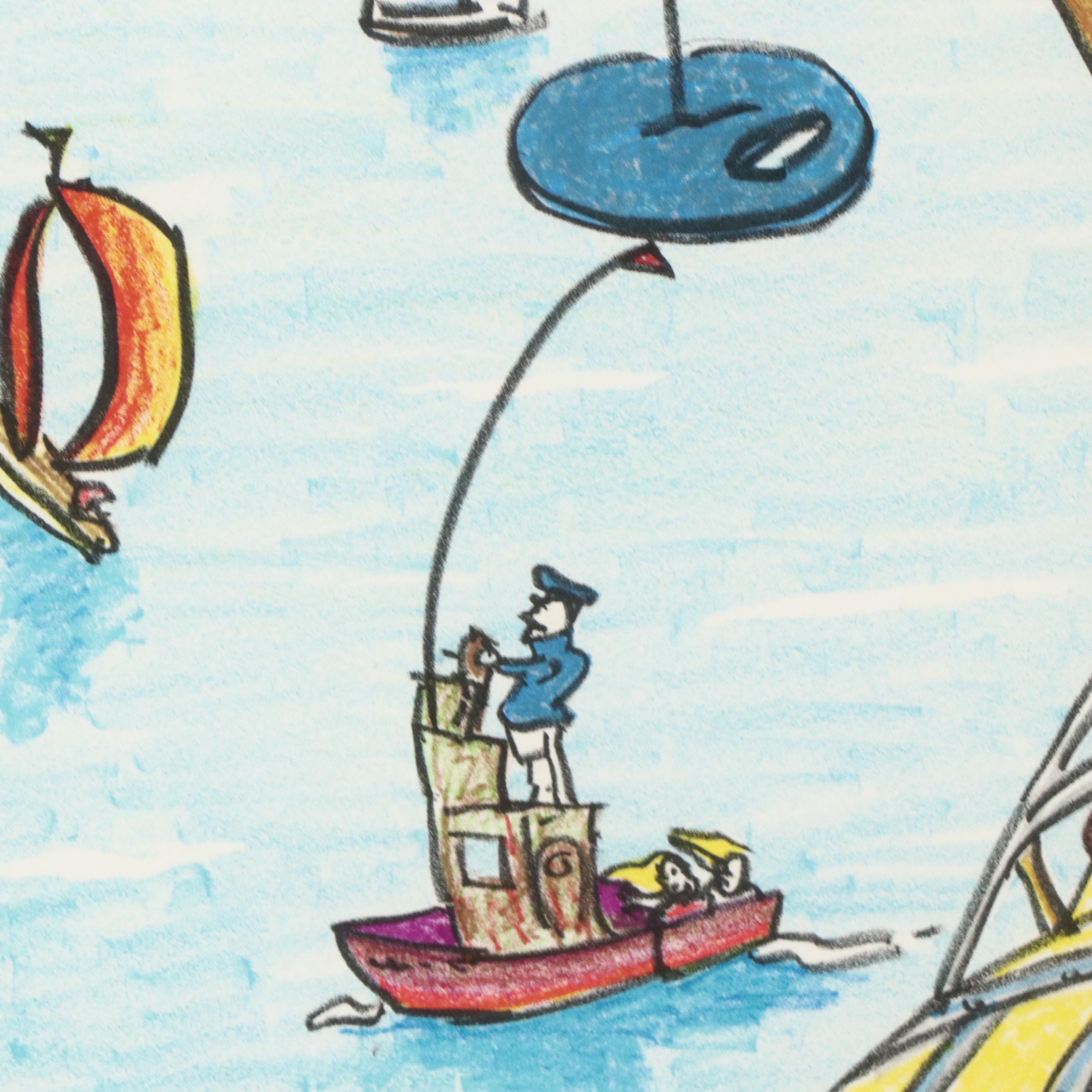 Red Grooms Color Lithograph "Mayor Byrne's Mile of Sculpture," 1982