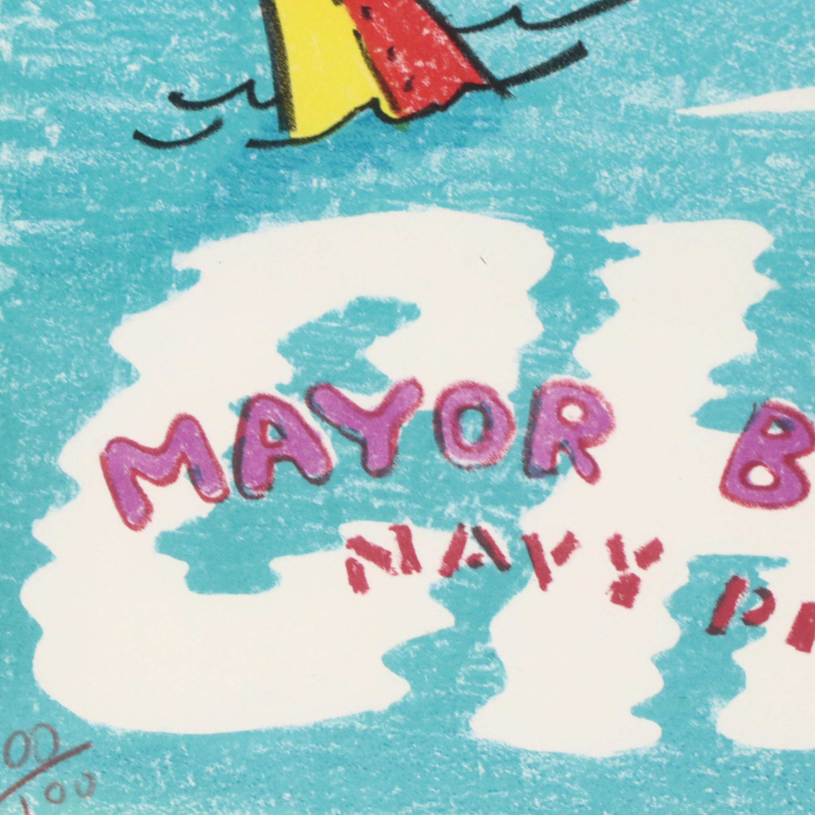 Red Grooms Color Lithograph "Mayor Byrne's Mile of Sculpture," 1982