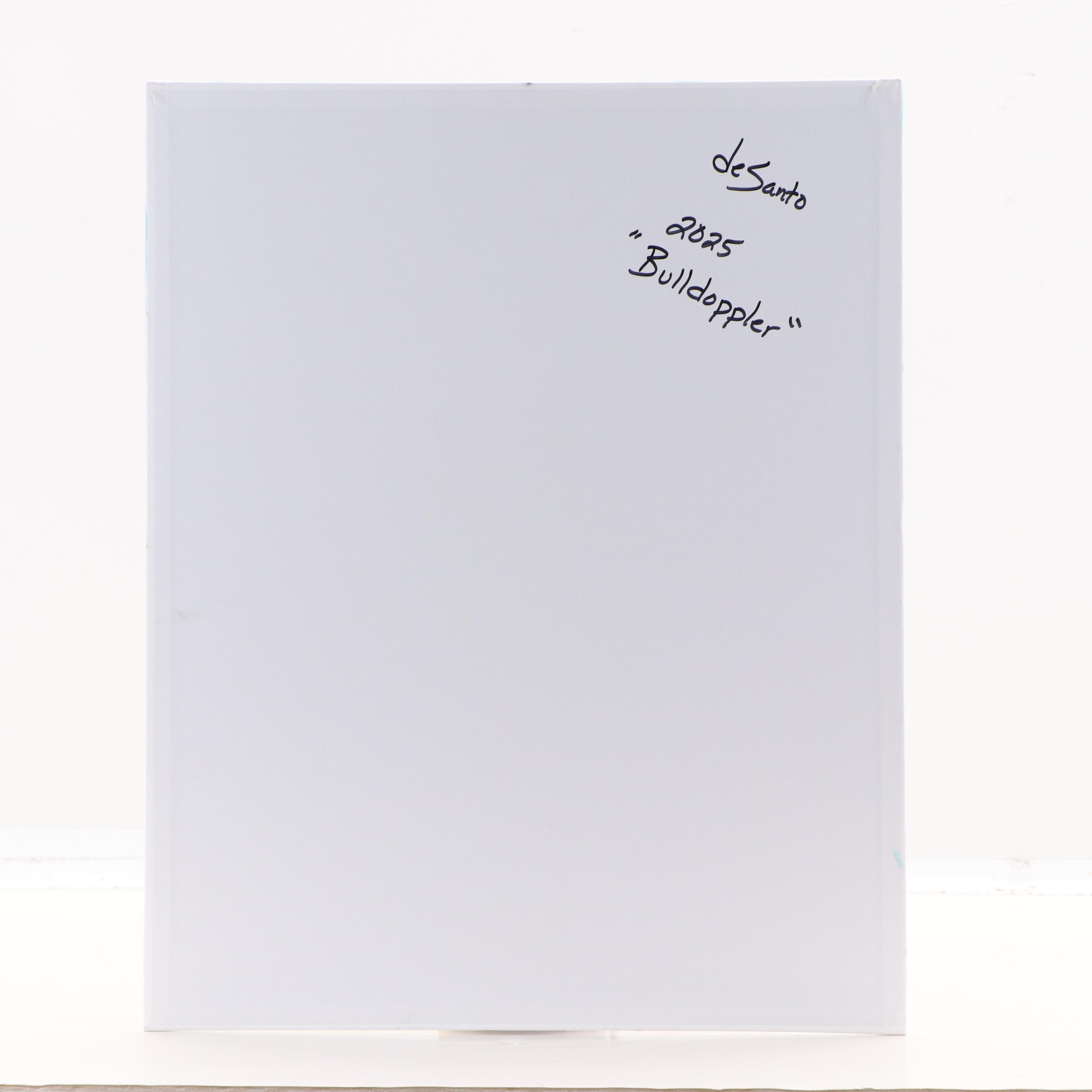 deSanto Stylized Acrylic Painting of Dog "Bulldoppler," 2025