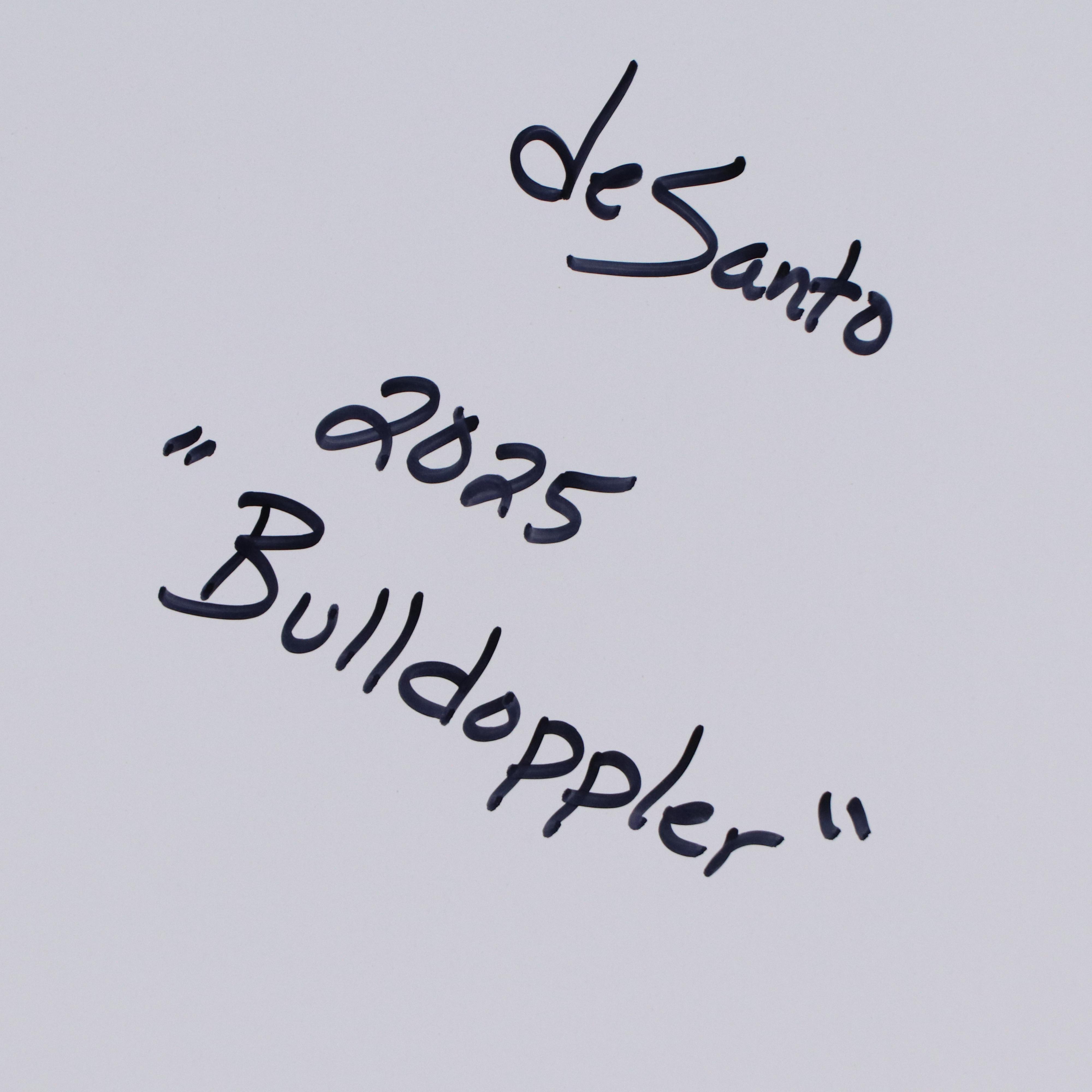 deSanto Stylized Acrylic Painting of Dog "Bulldoppler," 2025