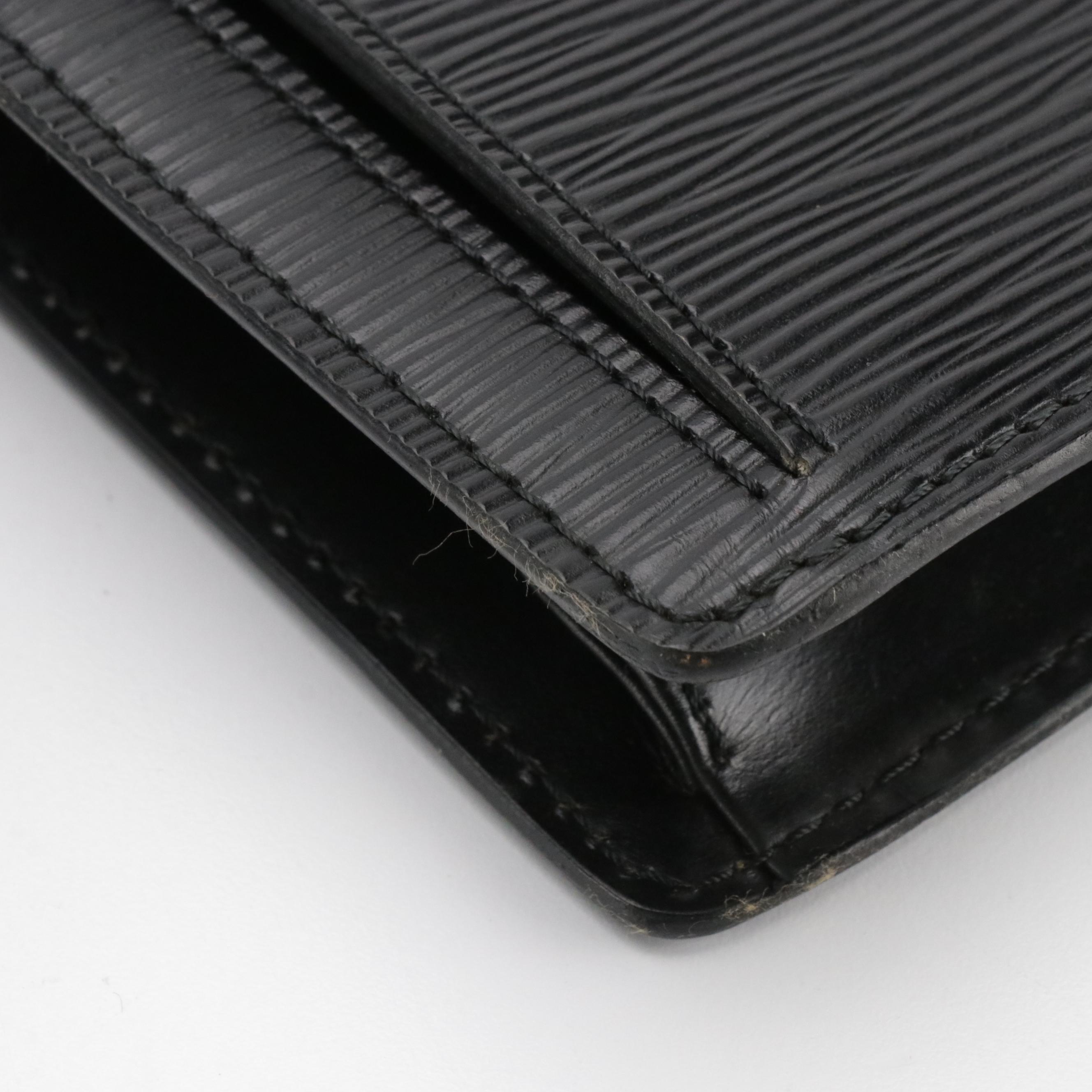 Louis Vuitton Sellier Dragonne Wristlet Clutch in Black Epi Leather